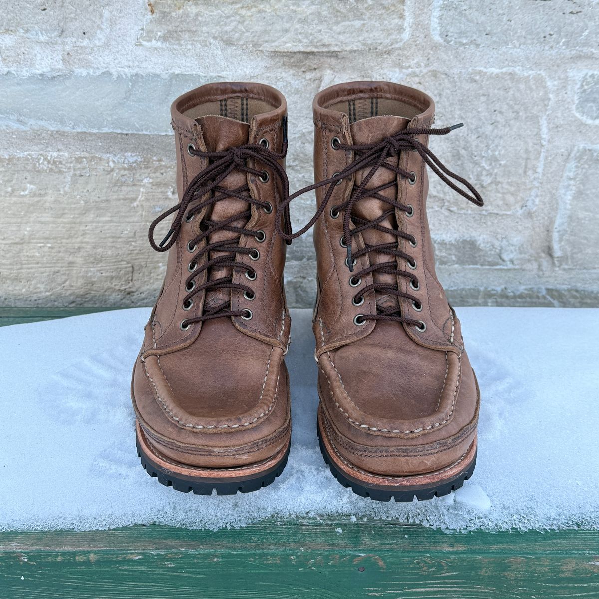 Photo by titletowngoods on February 4, 2026 of the Russell Moccasin Co. Joe's PH in Horween Marine Field Shoe.