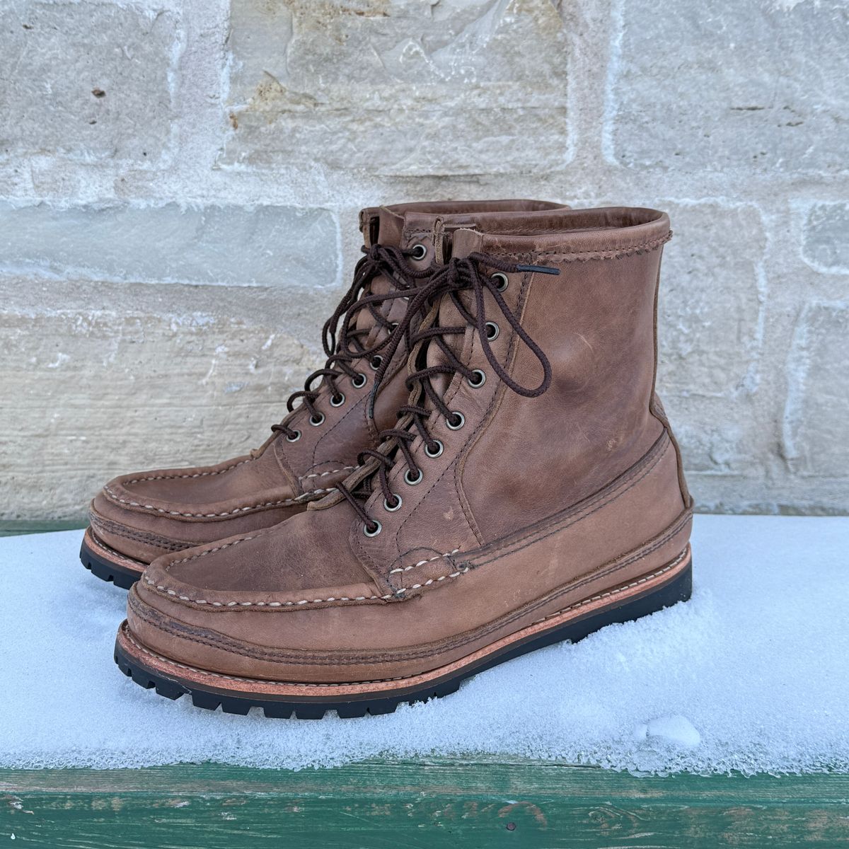 Photo by titletowngoods on February 4, 2026 of the Russell Moccasin Co. Joe's PH in Horween Marine Field Shoe.