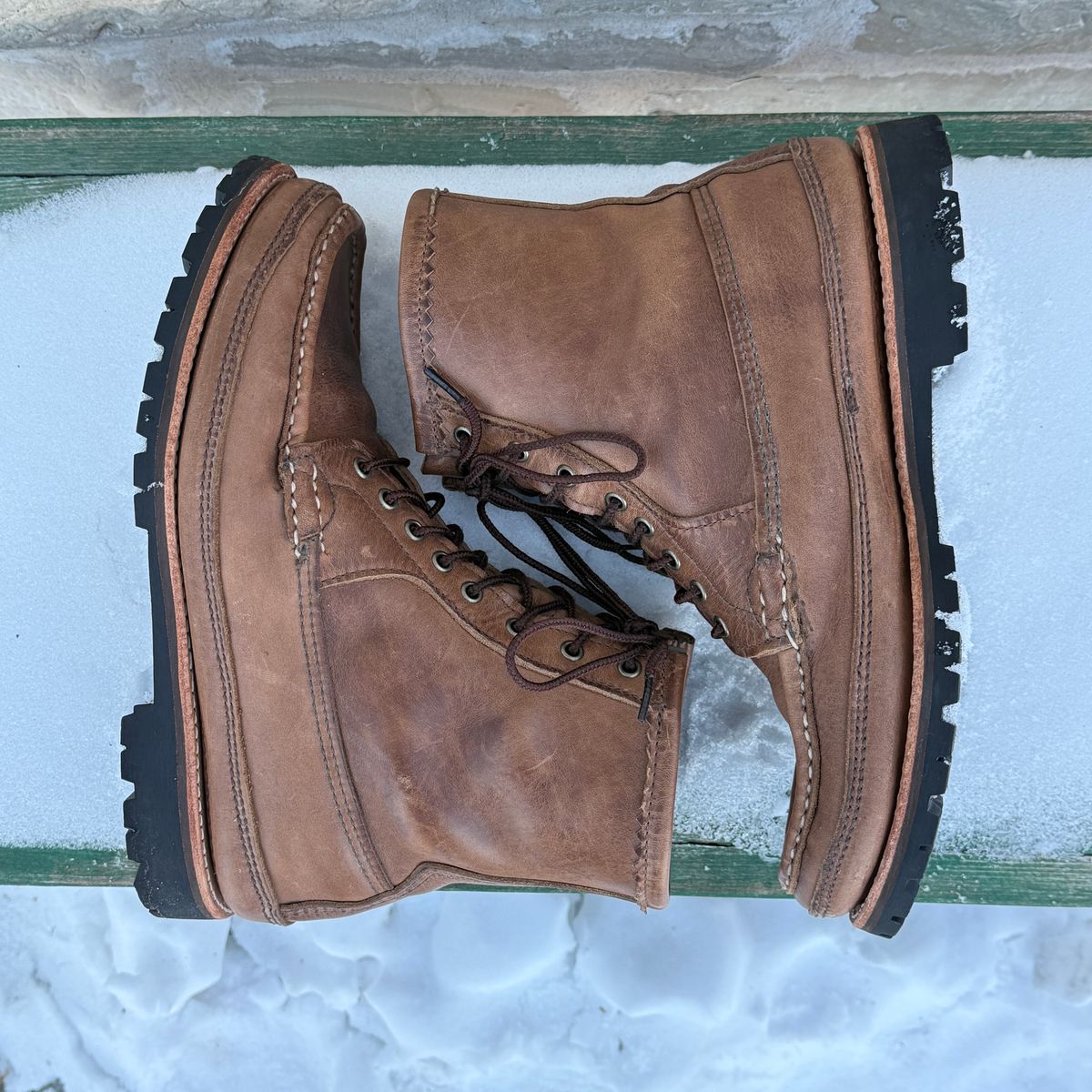 Photo by titletowngoods on February 4, 2026 of the Russell Moccasin Co. Joe's PH in Horween Marine Field Shoe.