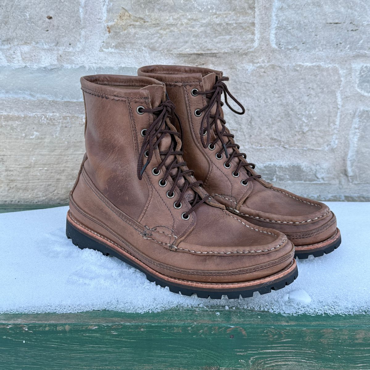 Photo by titletowngoods on February 4, 2026 of the Russell Moccasin Co. Joe's PH in Horween Marine Field Shoe.