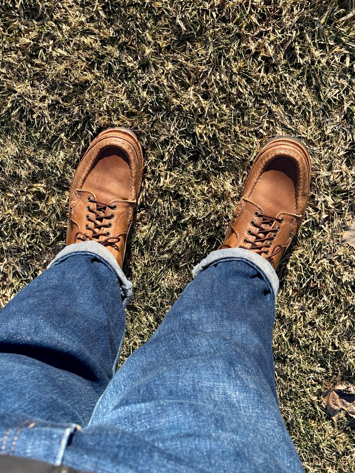Photo by titletowngoods on March 1, 2026 of the Russell Moccasin Co. Joe's PH in Horween Marine Field Shoe.