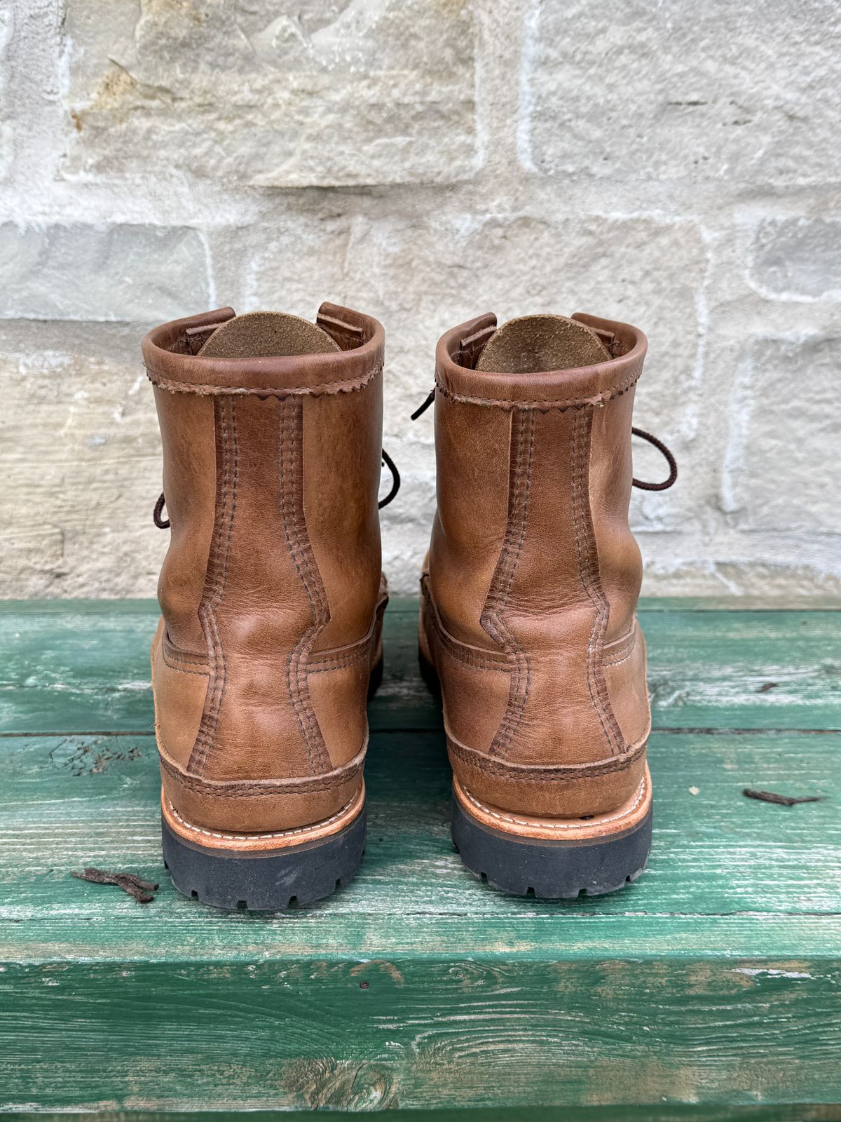 Photo by titletowngoods on March 4, 2026 of the Russell Moccasin Co. Joe's PH in Horween Marine Field Shoe.