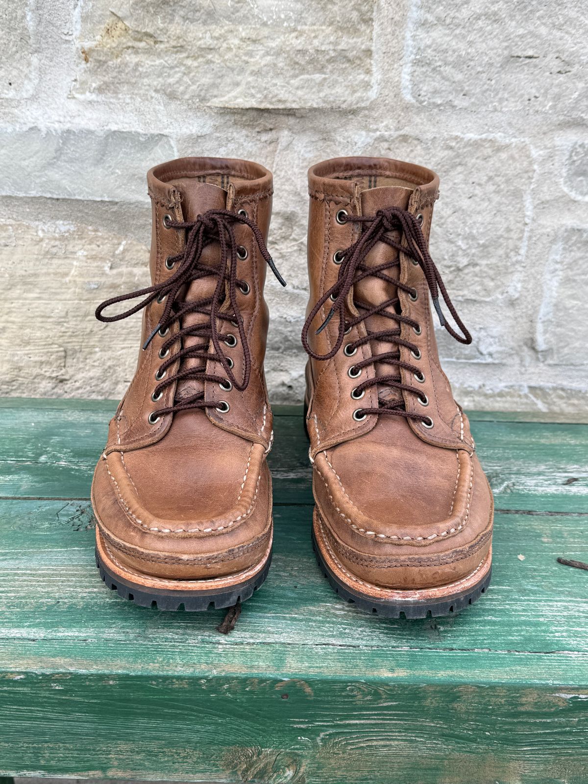 Photo by titletowngoods on March 4, 2026 of the Russell Moccasin Co. Joe's PH in Horween Marine Field Shoe.
