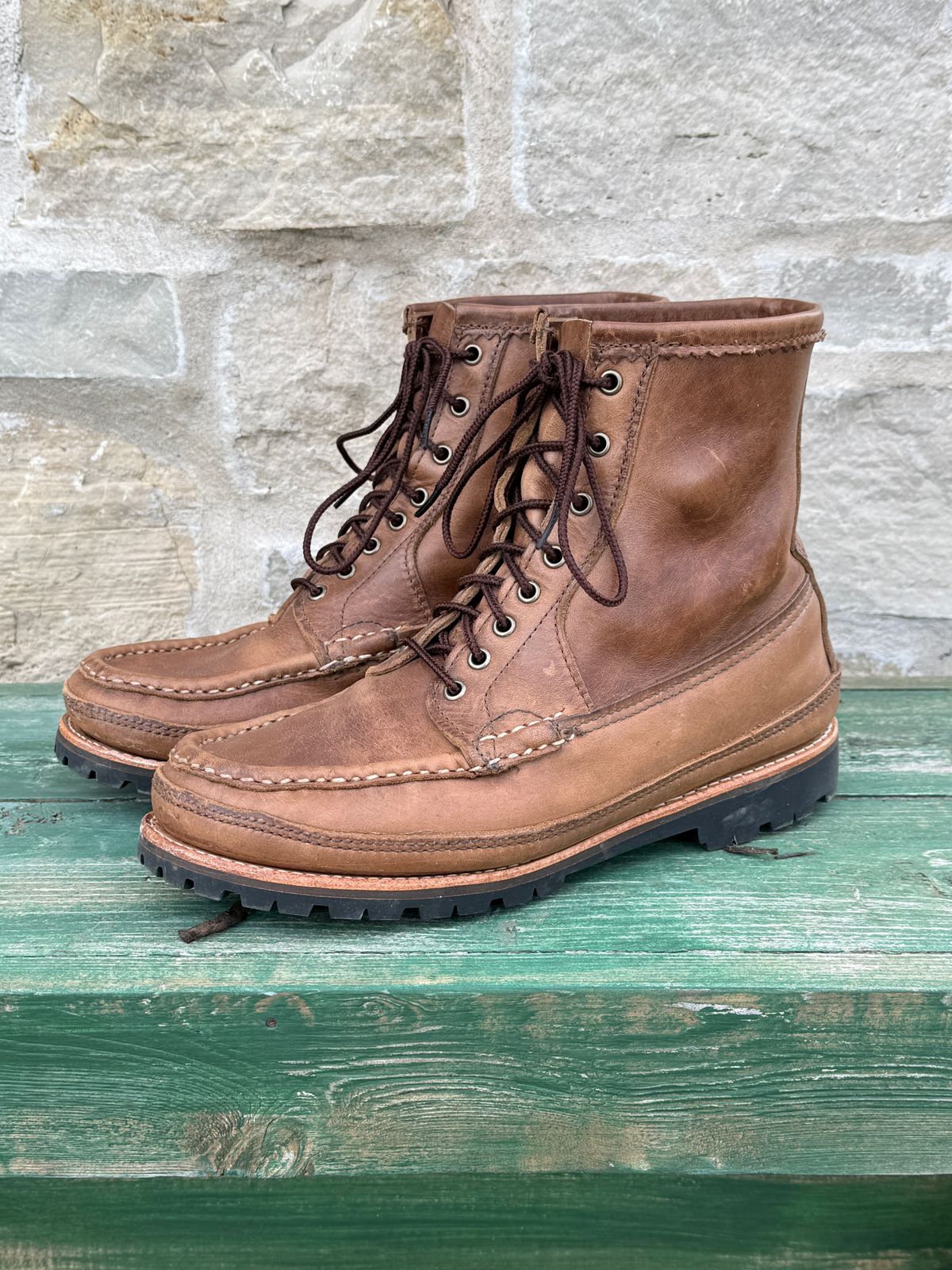 Photo by titletowngoods on March 4, 2026 of the Russell Moccasin Co. Joe's PH in Horween Marine Field Shoe.