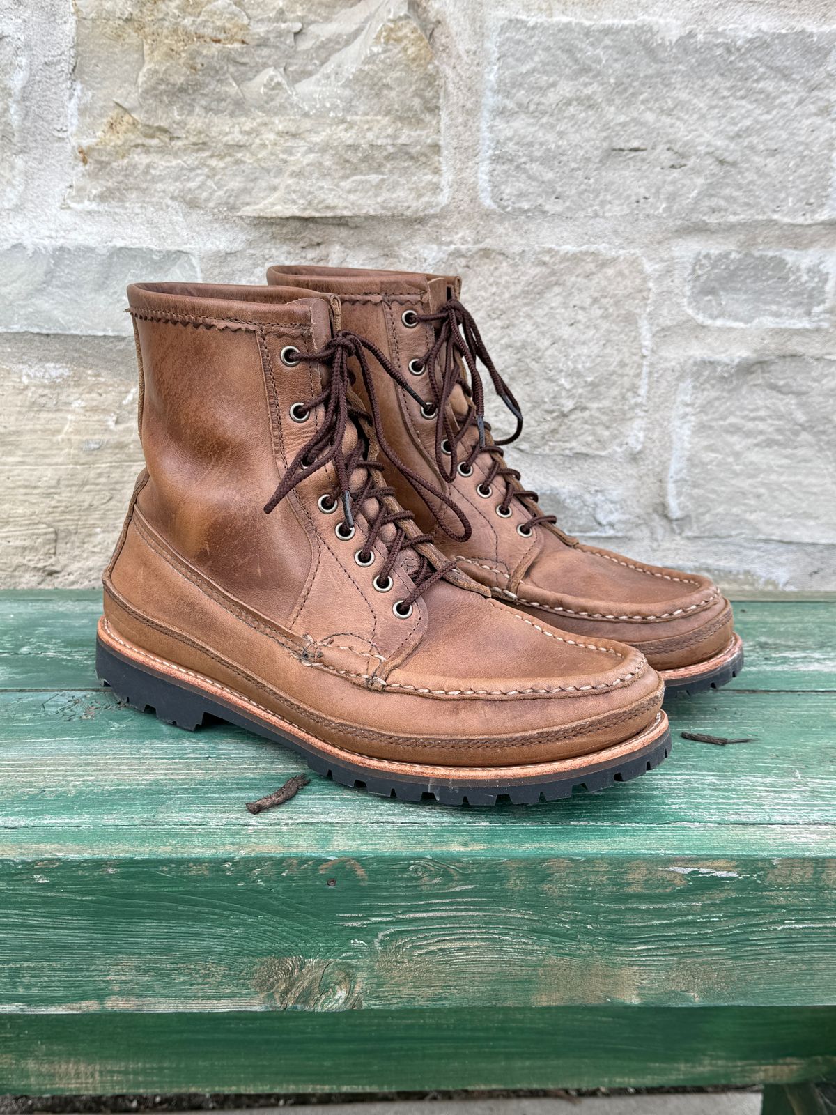 Photo by titletowngoods on March 4, 2026 of the Russell Moccasin Co. Joe's PH in Horween Marine Field Shoe.