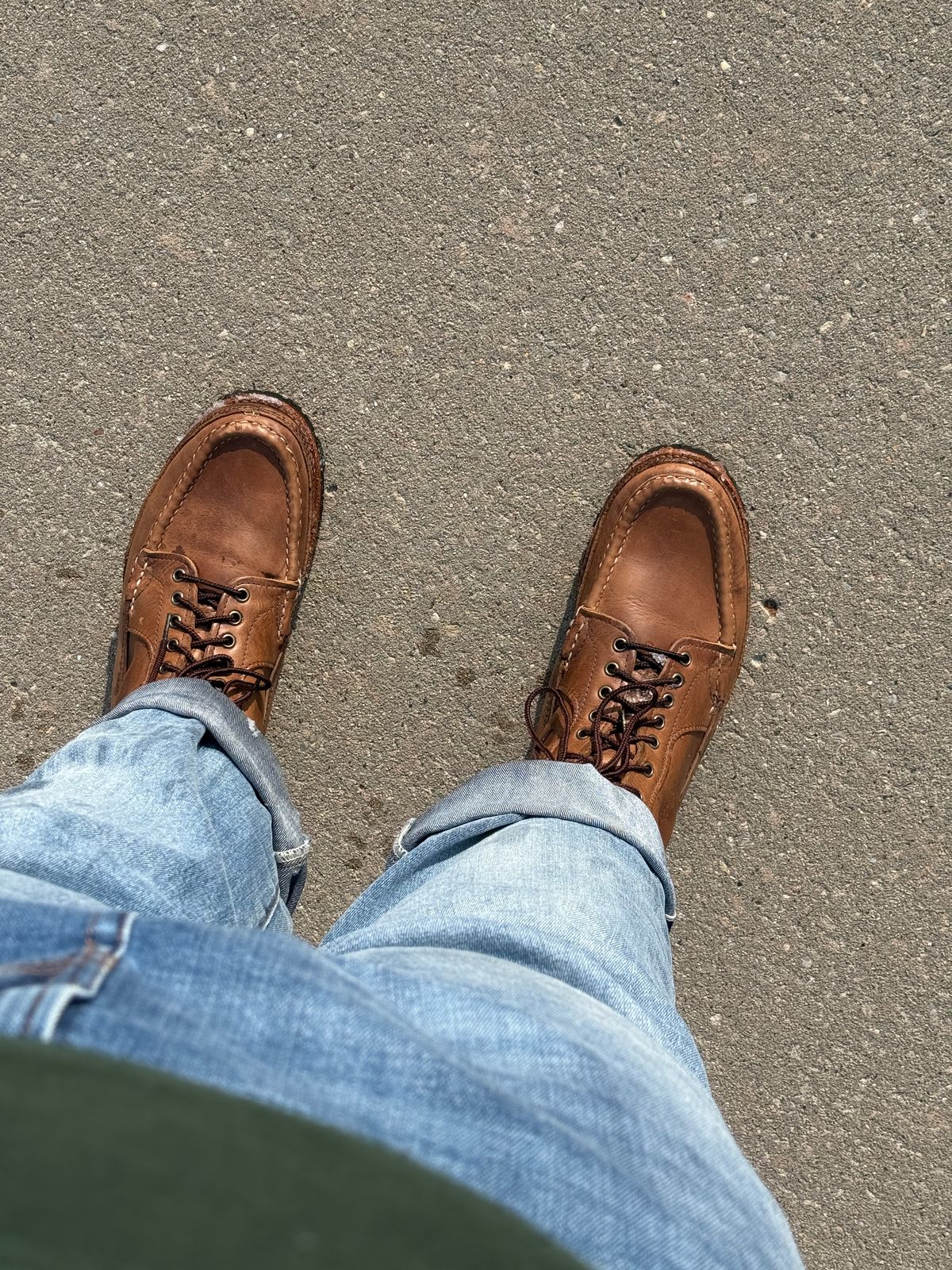 Photo by titletowngoods on March 20, 2026 of the Russell Moccasin Co. Joe's PH in Horween Marine Field Shoe.