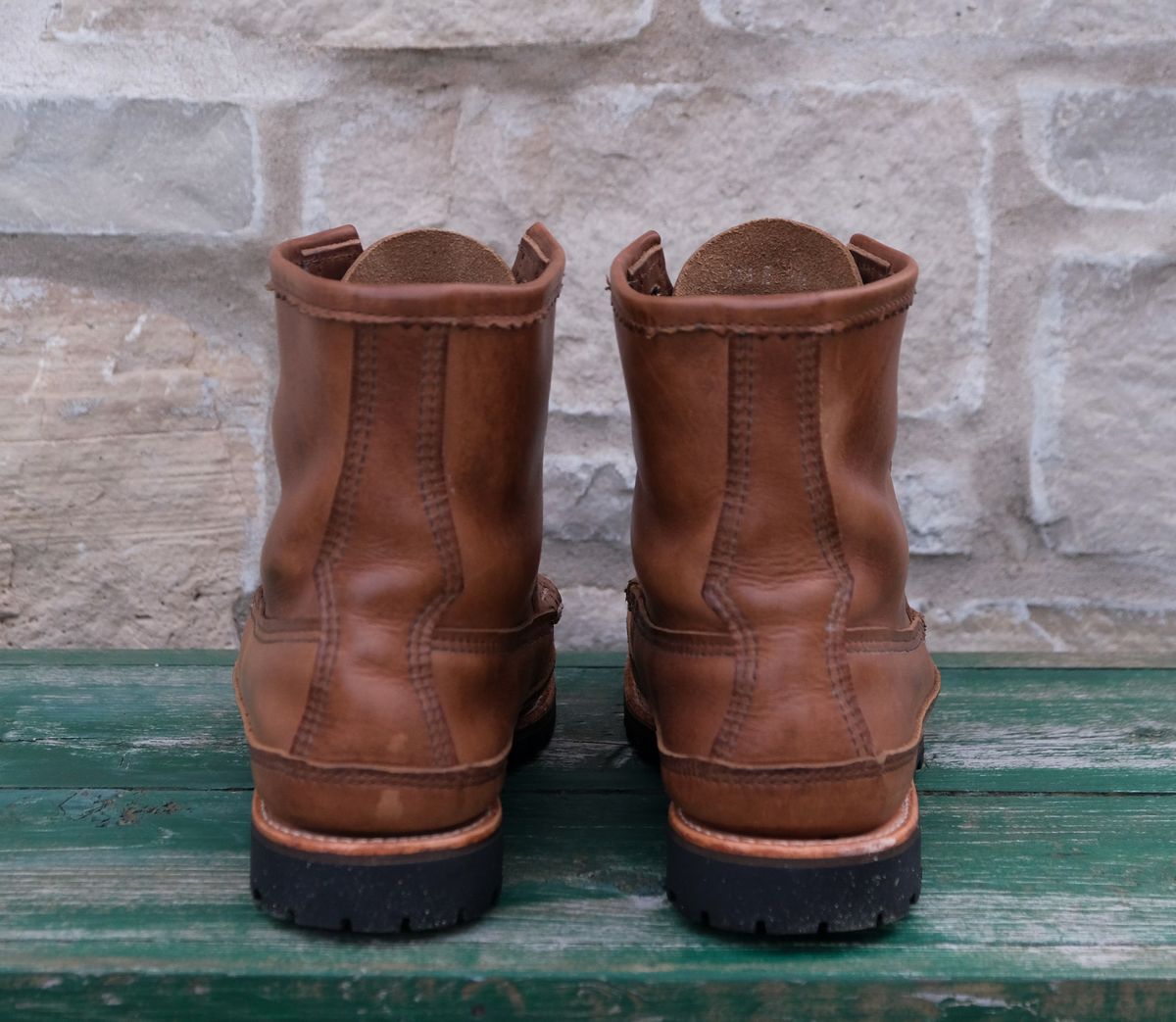 Photo by titletowngoods on April 6, 2026 of the Russell Moccasin Co. Joe's PH in Horween Marine Field Shoe.