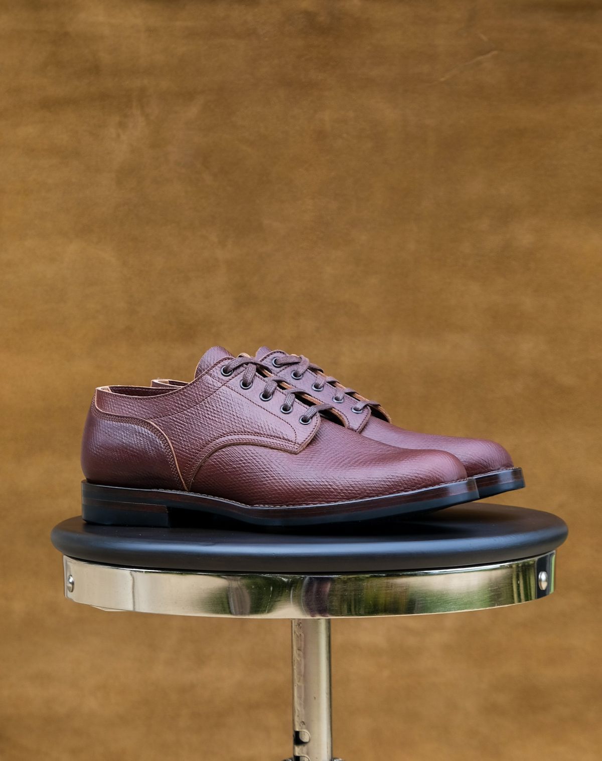 Photo by titletowngoods on October 1, 2023 of the Onderhoud LVL01 Derby Boot in J&FJ Baker Brown Russian Calf.