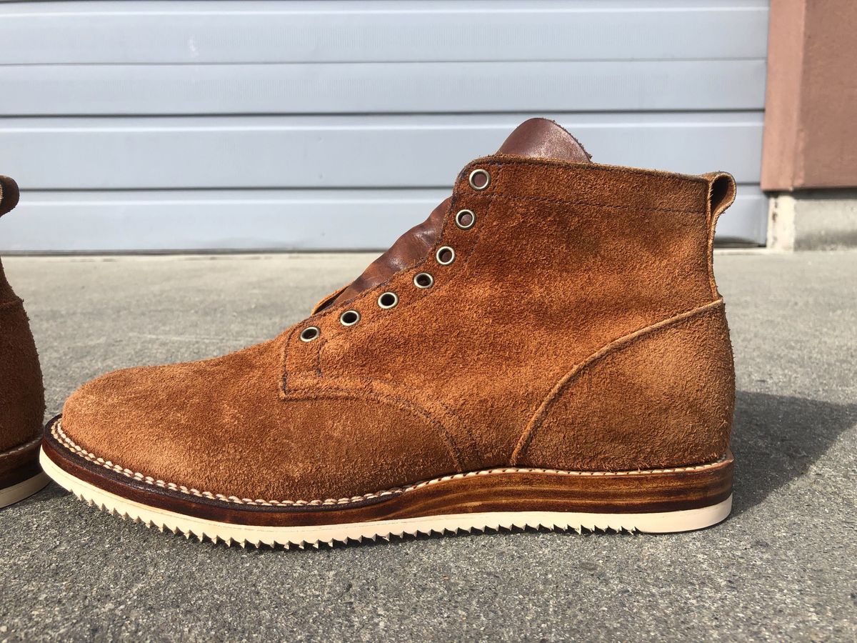 Photo by ferf on April 10, 2022 of the Viberg Service Boot in Seidel Aged Bark Roughout.