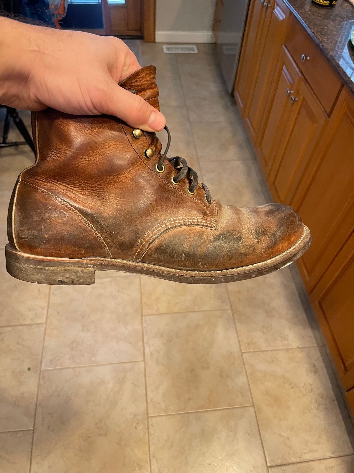 Photo by ferf on February 13, 2022 of the Red Wing Blacksmith in S.B. Foot Copper Rough and Tough.