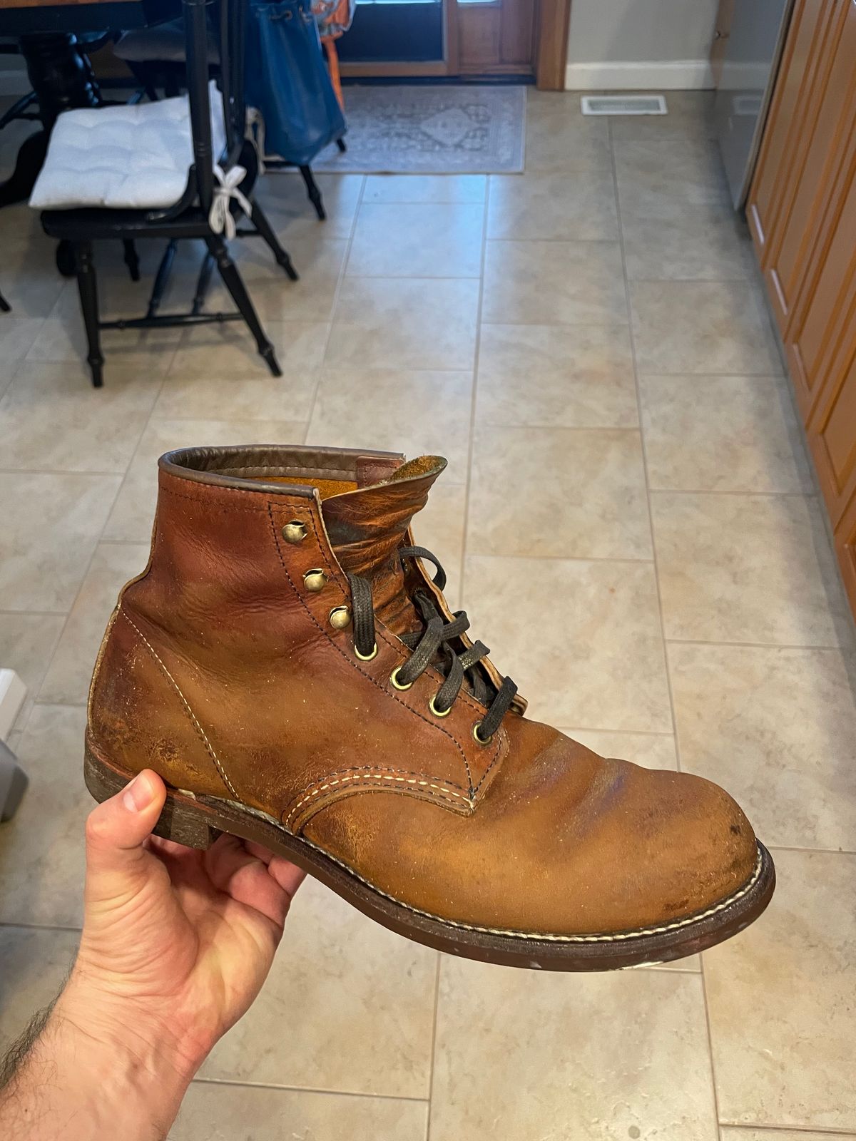 Photo by ferf on February 14, 2022 of the Red Wing Blacksmith in S.B. Foot Copper Rough and Tough.