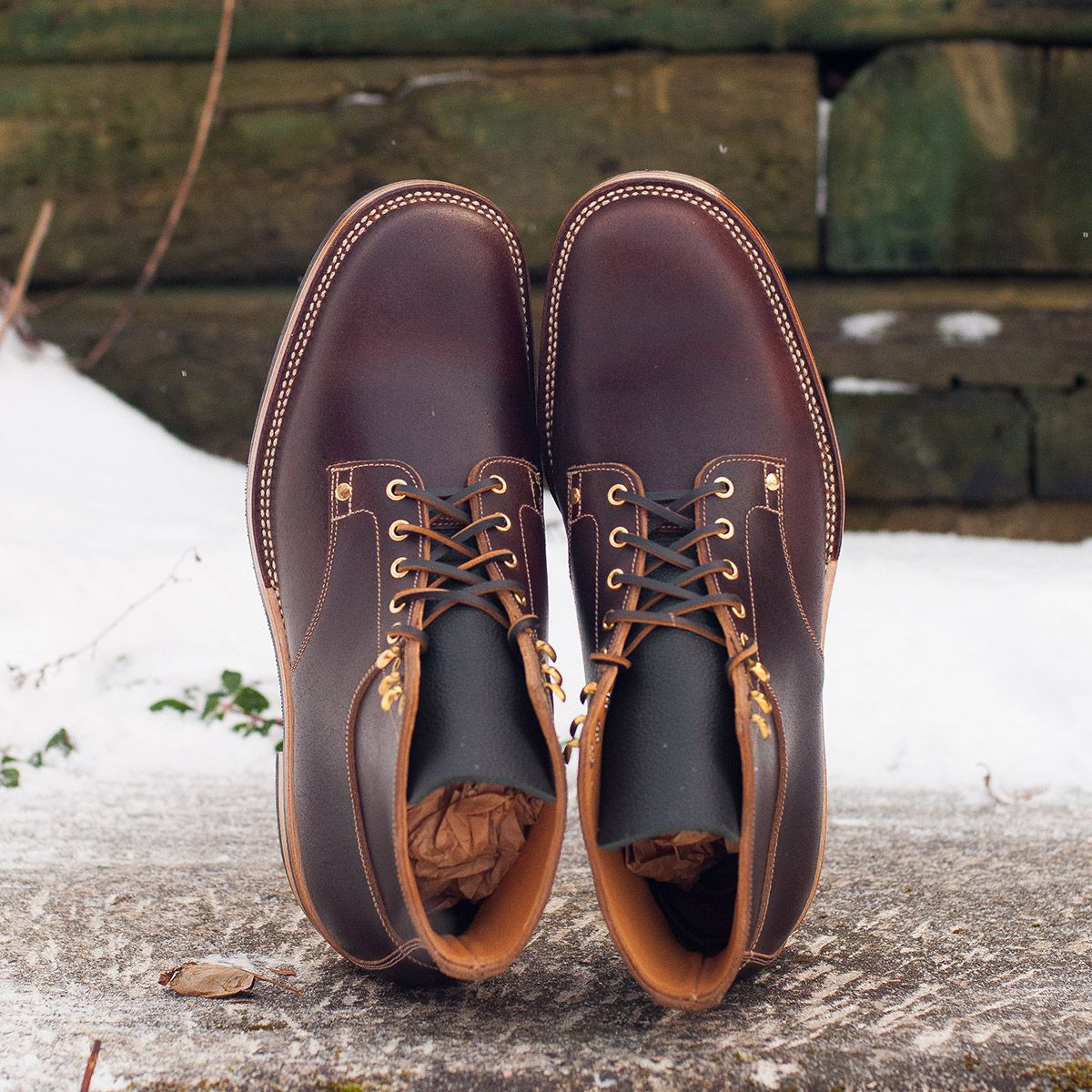 Photo by ferf on November 26, 2023 of the Østmo Type I in Horween Brown Waxed Flesh.