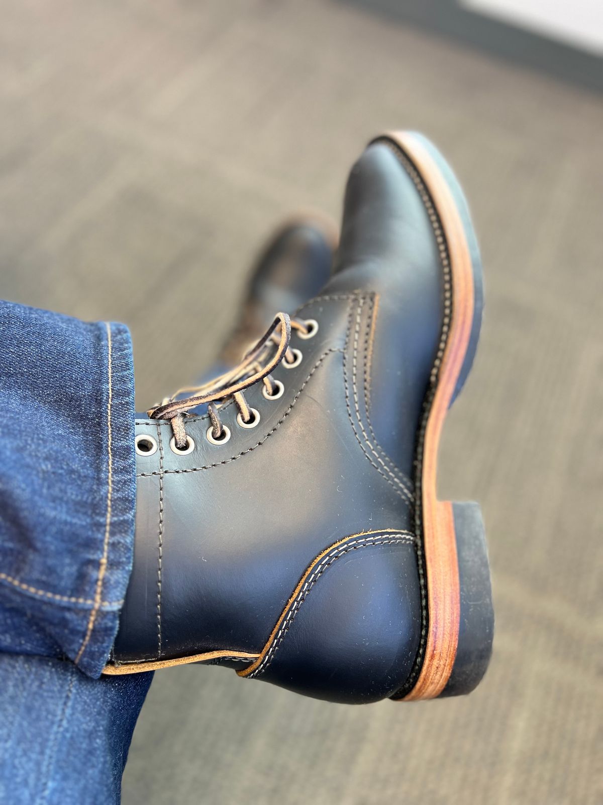 Photo by Rameshpondhe on October 10, 2023 of the Santalum x PTC The Klondike Service Boot in S.B. Foot Black Klondike.