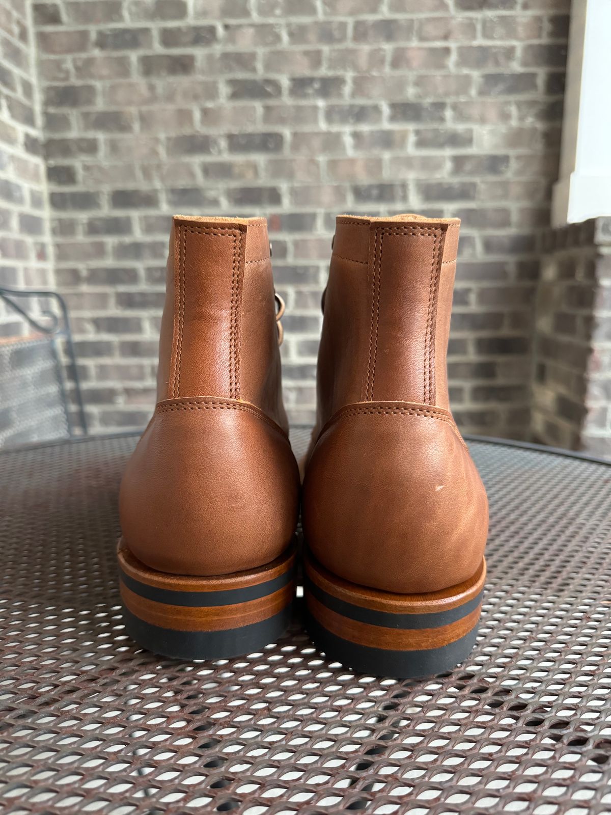 Photo by yeolderoberto on October 1, 2024 of the Truman Moc Toe in British Tan Grizzly.
