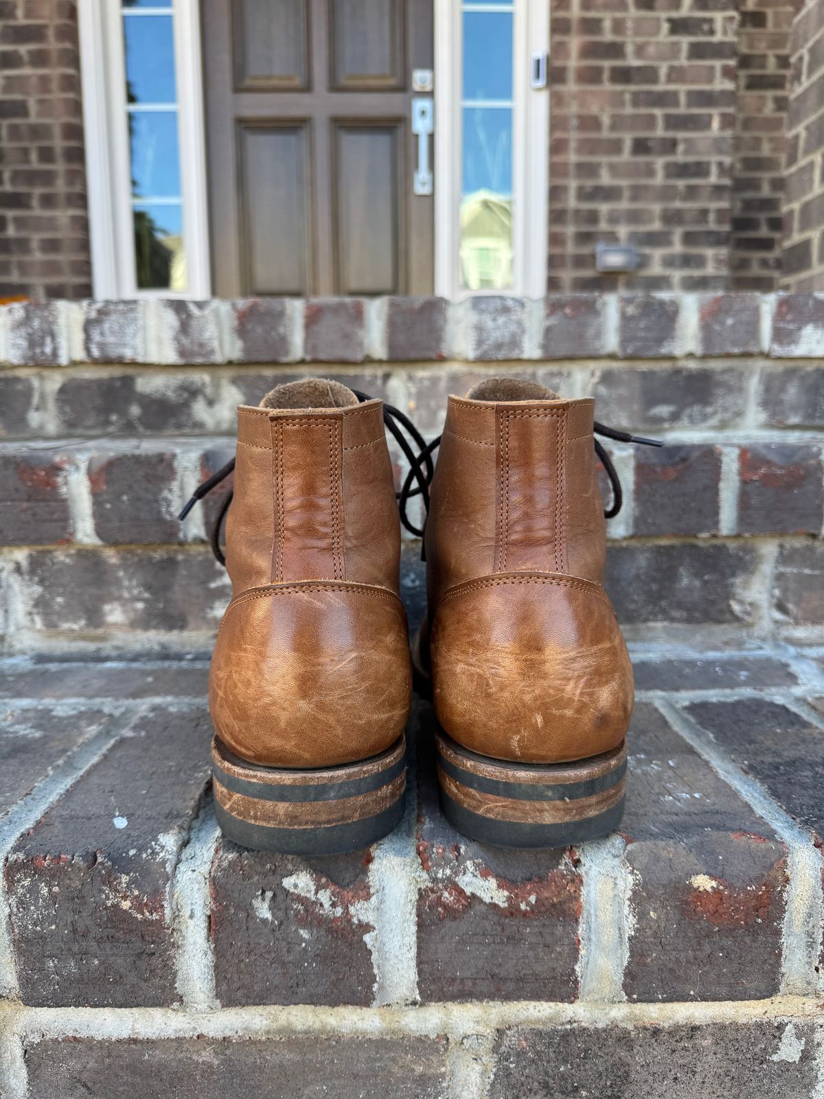 Photo by yeolderoberto on December 4, 2024 of the Truman Moc Toe in British Tan Grizzly.