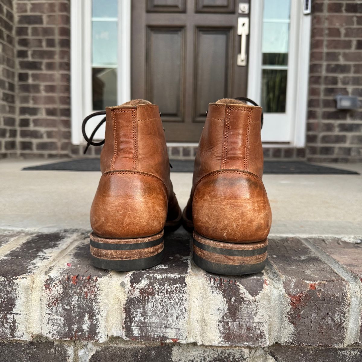 Photo by yeolderoberto on January 4, 2025 of the Truman Moc Toe in British Tan Grizzly.