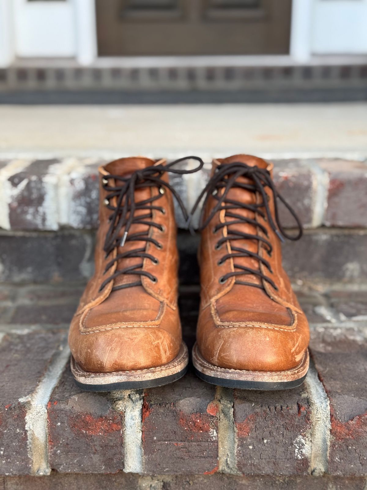 Photo by yeolderoberto on February 4, 2025 of the Truman Moc Toe in British Tan Grizzly.