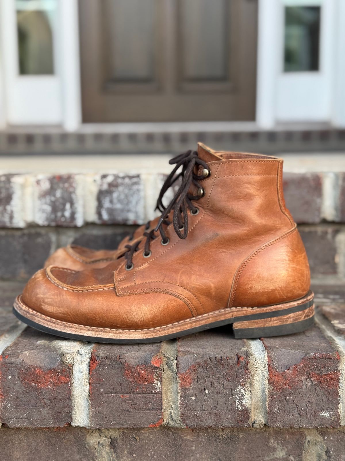 Photo by yeolderoberto on February 4, 2025 of the Truman Moc Toe in British Tan Grizzly.