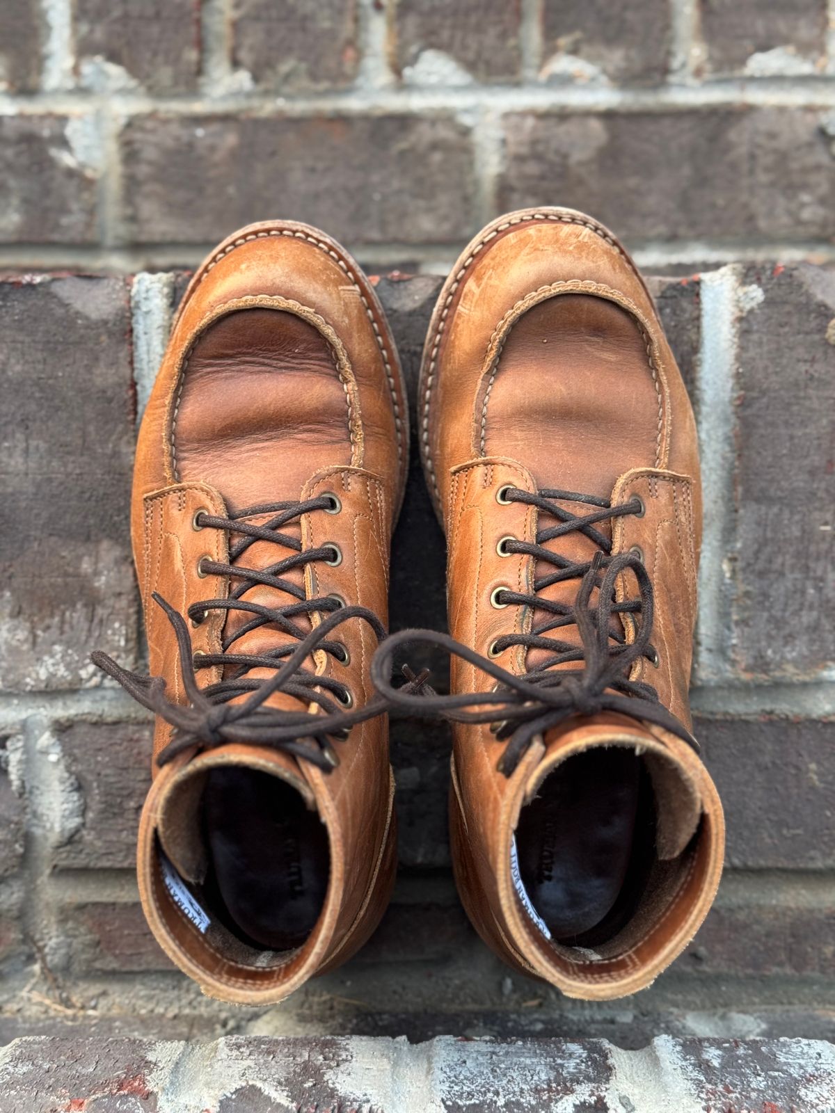 Photo by yeolderoberto on February 4, 2025 of the Truman Moc Toe in British Tan Grizzly.