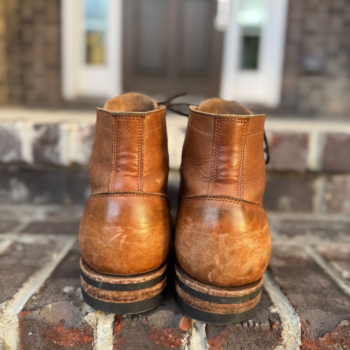 Photo by yeolderoberto on March 5, 2025 of the Truman Moc Toe in British Tan Grizzly.