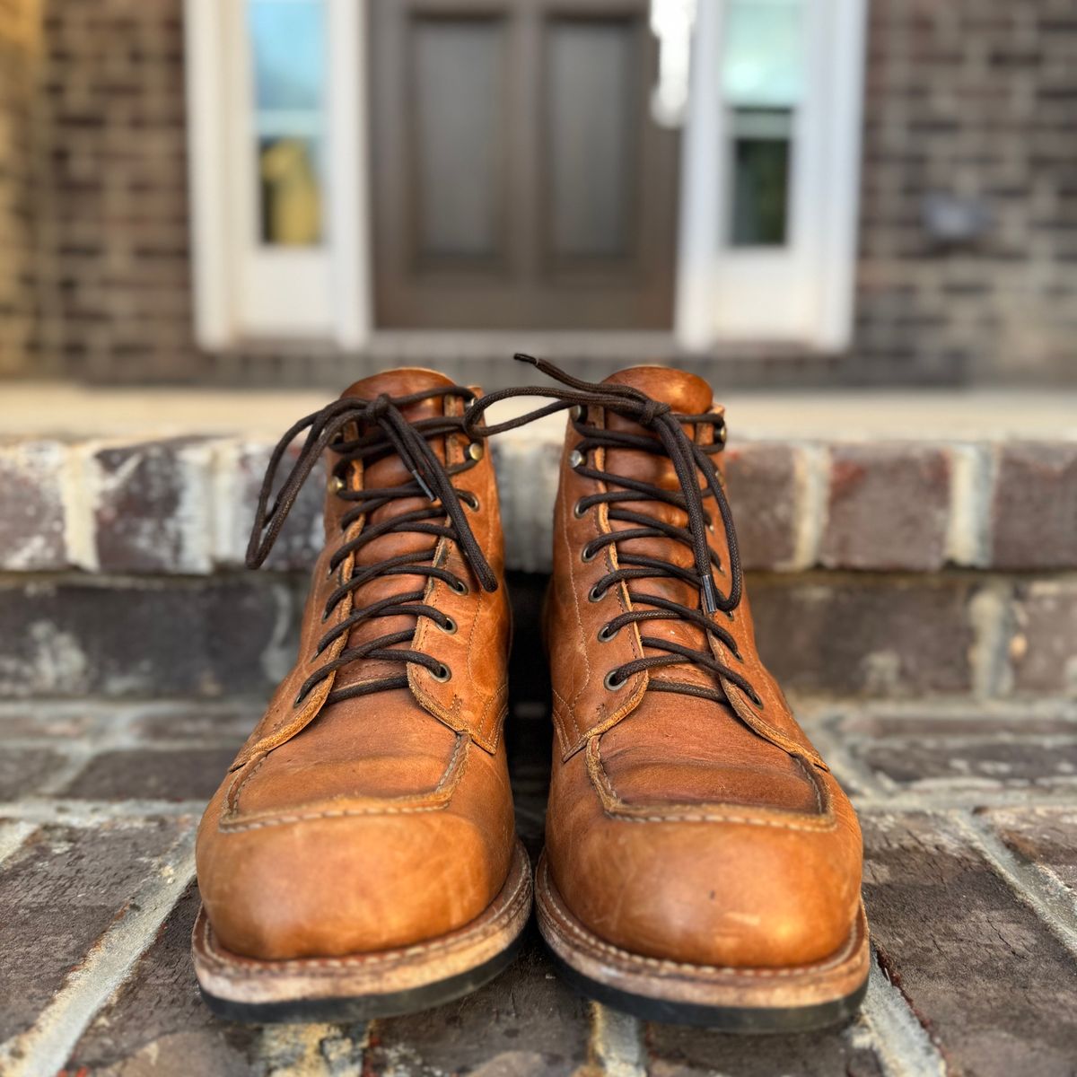 Photo by yeolderoberto on March 5, 2025 of the Truman Moc Toe in British Tan Grizzly.