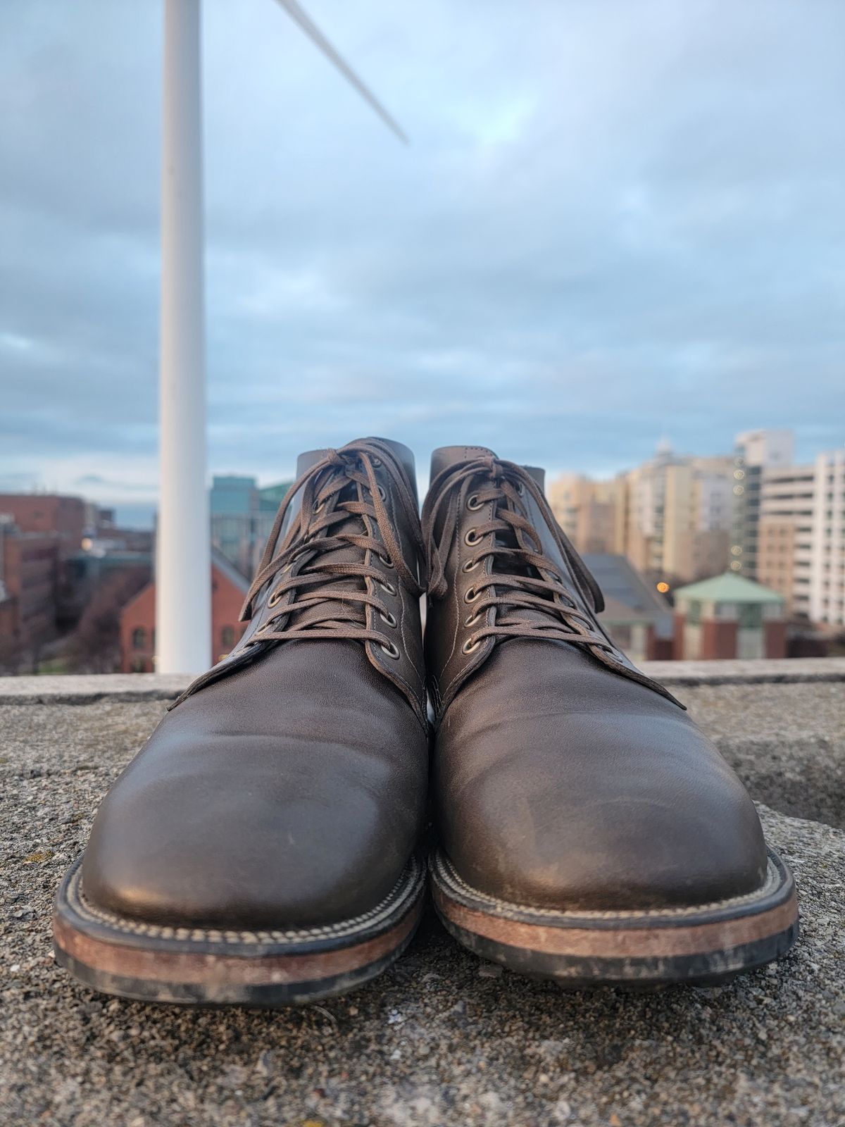 Photo by tempesttost on January 1, 2024 of the Viberg Boondocker in Maryam Olive TPR Horsebutt.