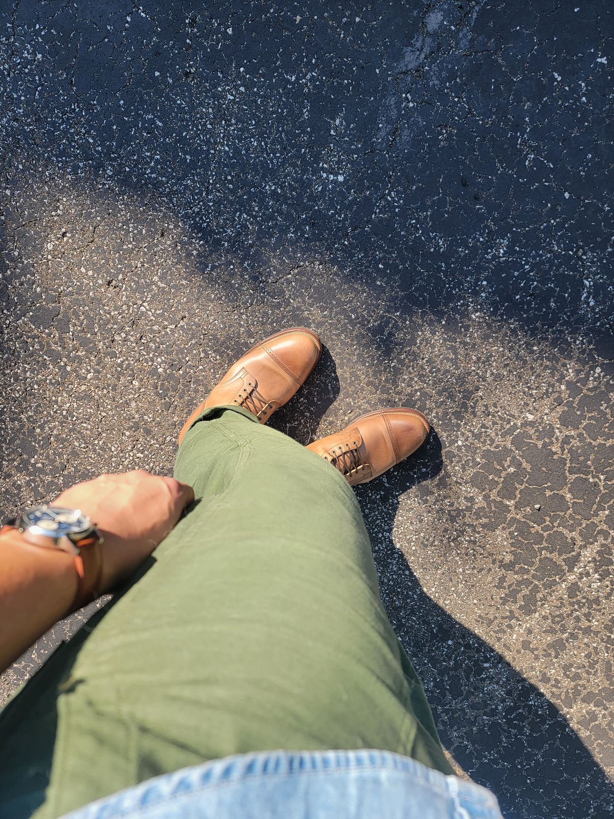Photo by tempesttost on October 7, 2023 of the Viberg Service Boot BCT in Horween Natural Chromexcel.