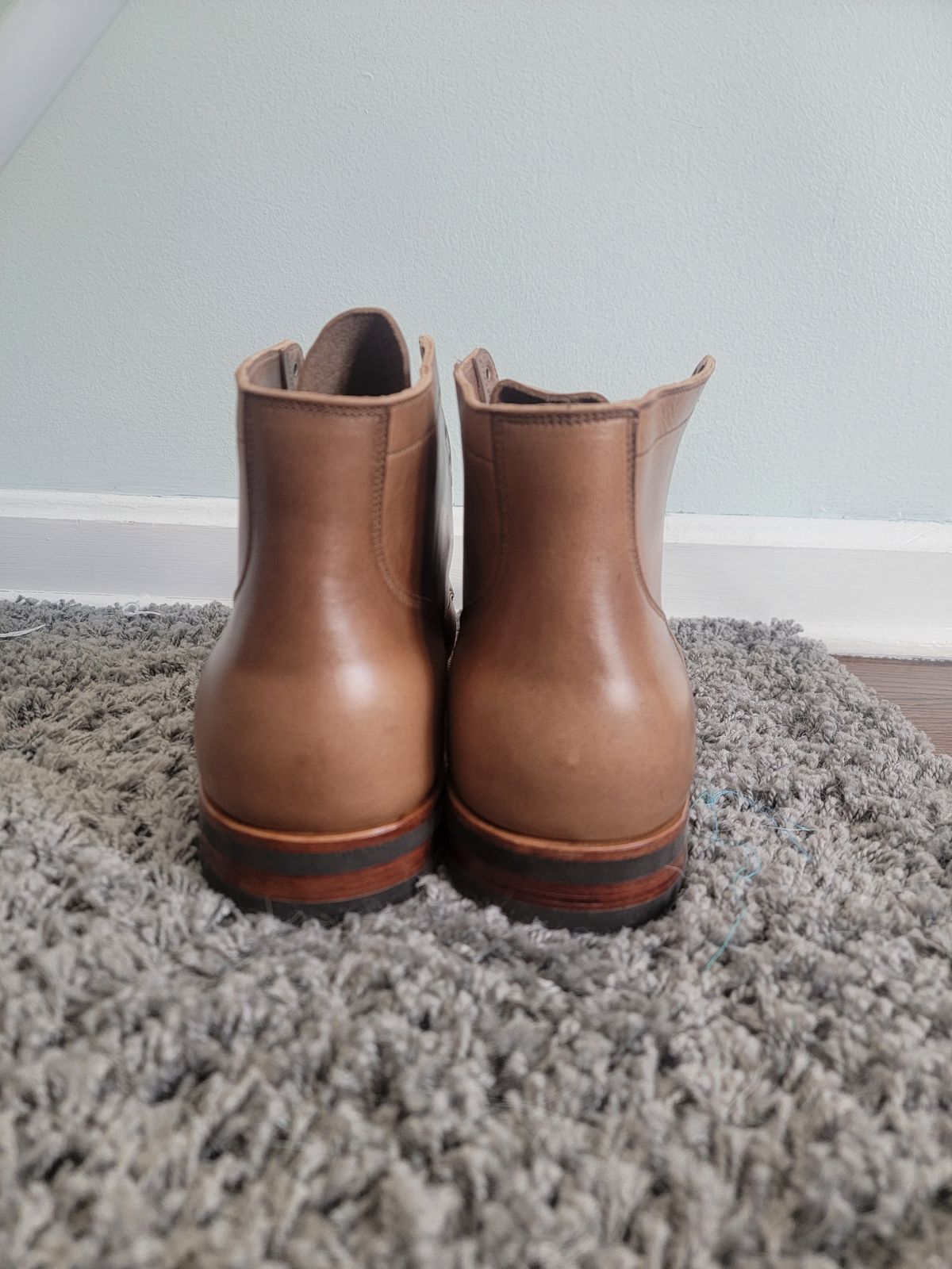 Photo by tempesttost on October 7, 2023 of the Viberg Service Boot BCT in Horween Natural Chromexcel.