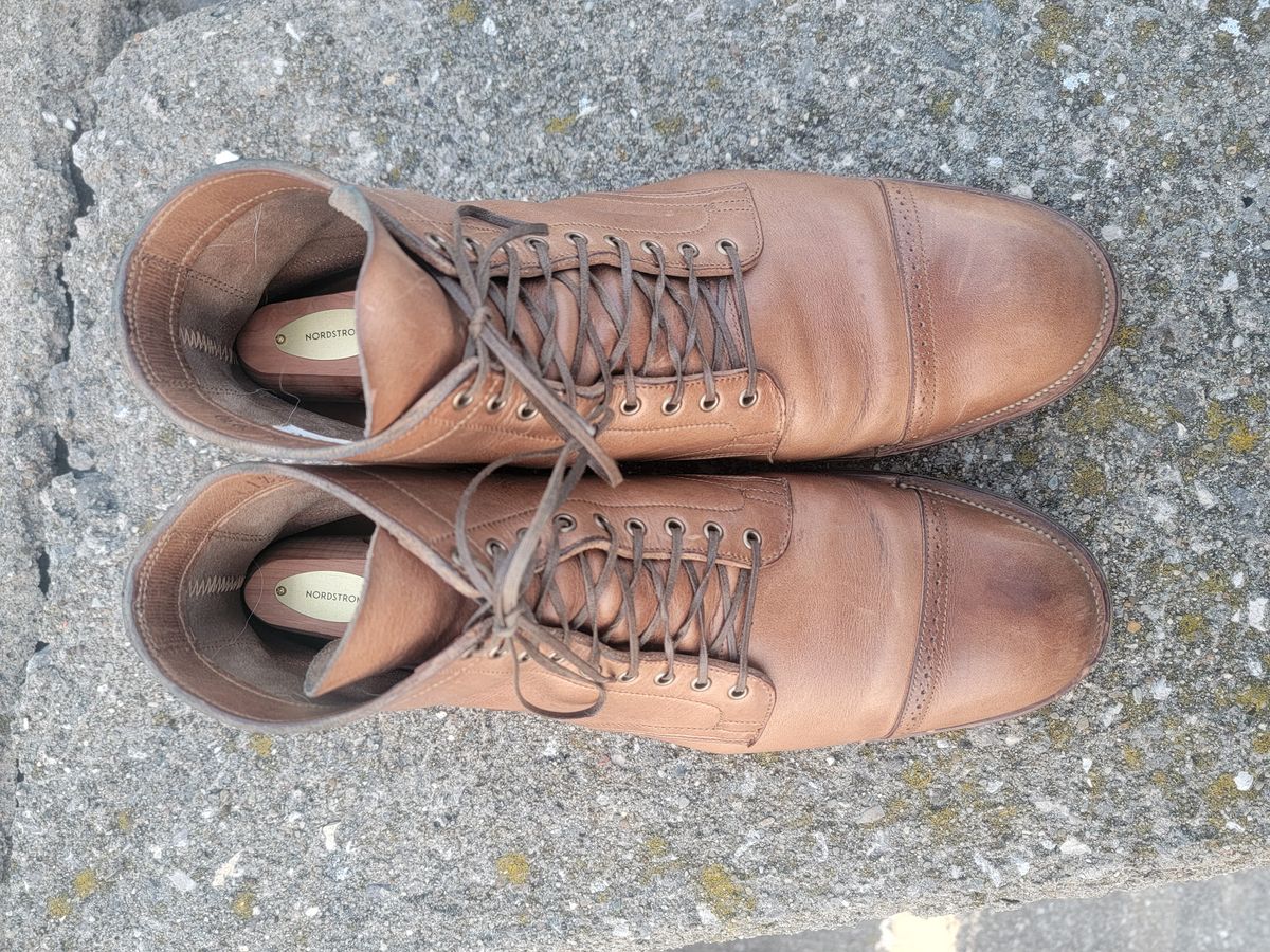 Photo by tempesttost on January 5, 2024 of the Viberg Service Boot BCT in Horween Natural Chromexcel.