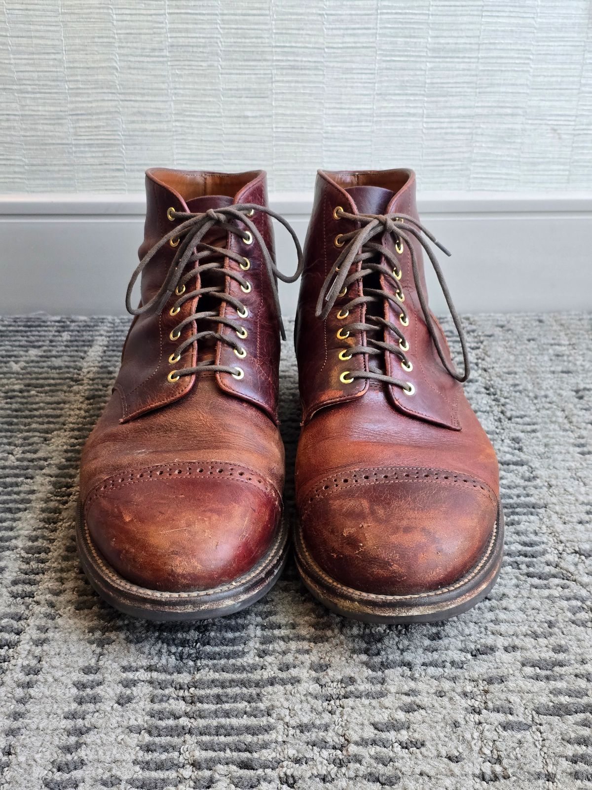 Photo by tempesttost on March 2, 2025 of the Grant Stone Garrison Boot in Gallun Red Denali Stag.