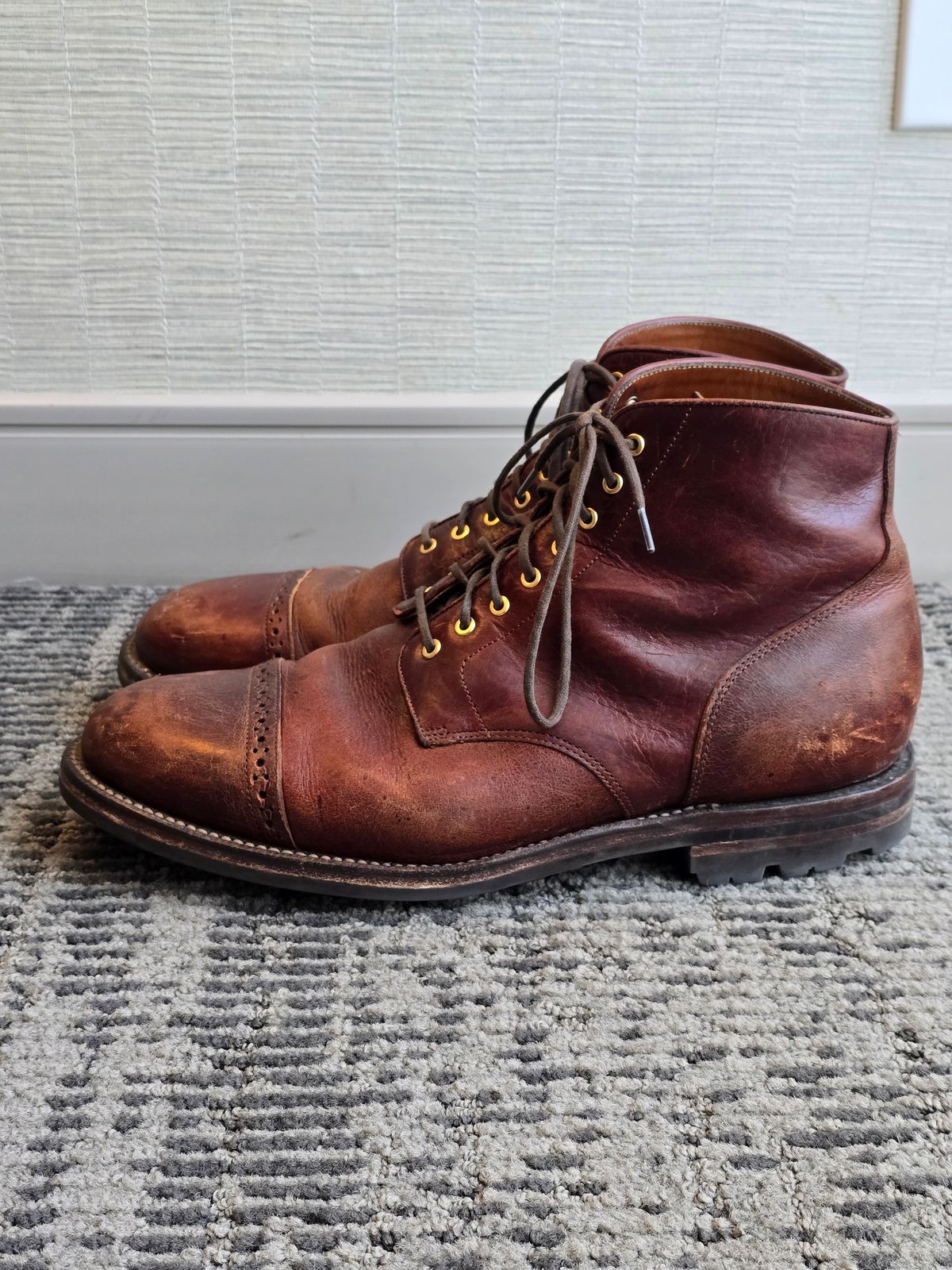 Photo by tempesttost on March 2, 2025 of the Grant Stone Garrison Boot in Gallun Red Denali Stag.