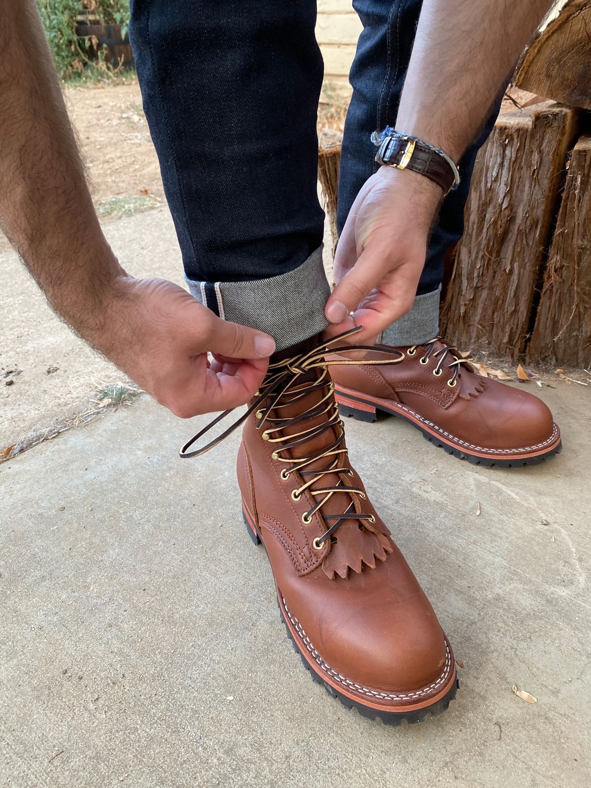 Photo by whiskey.bootlaces on October 2, 2023 of the Nicks BuilderPro in Seidel 1964 Brown.