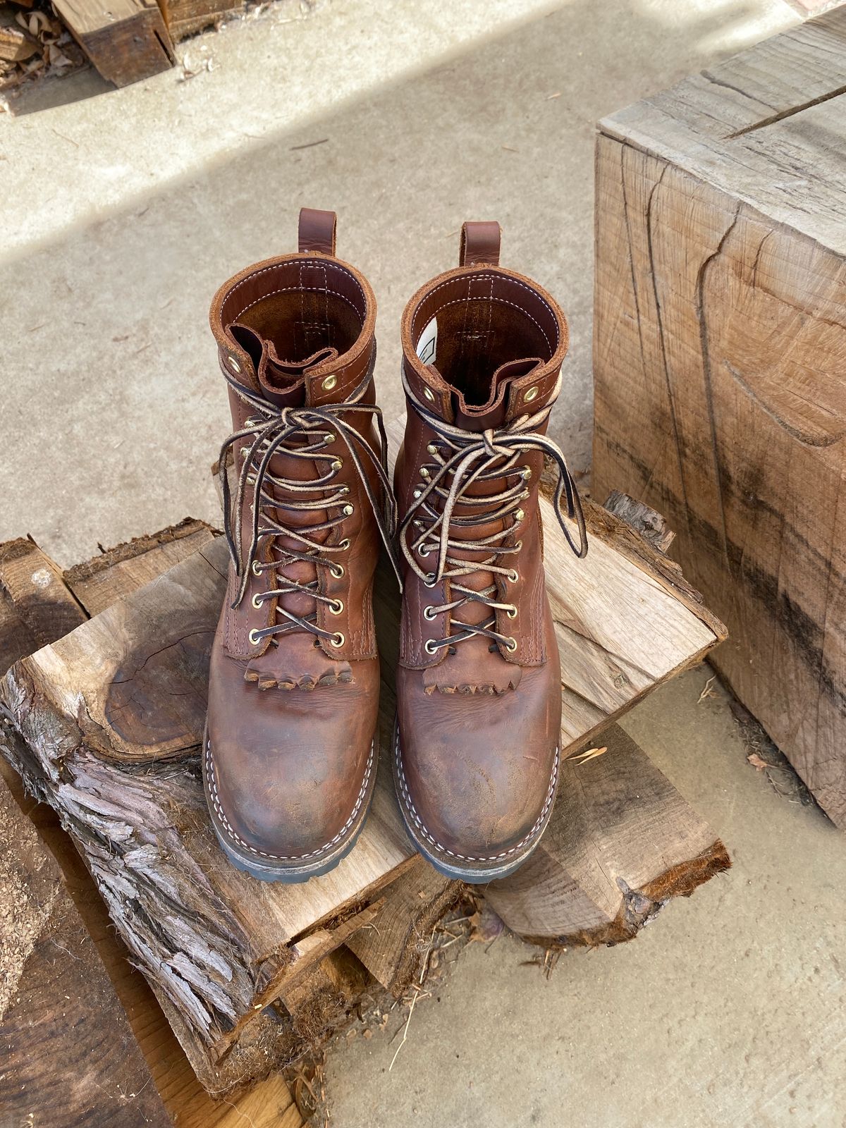 Photo by whiskey.bootlaces on November 4, 2023 of the Nicks BuilderPro in Seidel 1964 Brown.