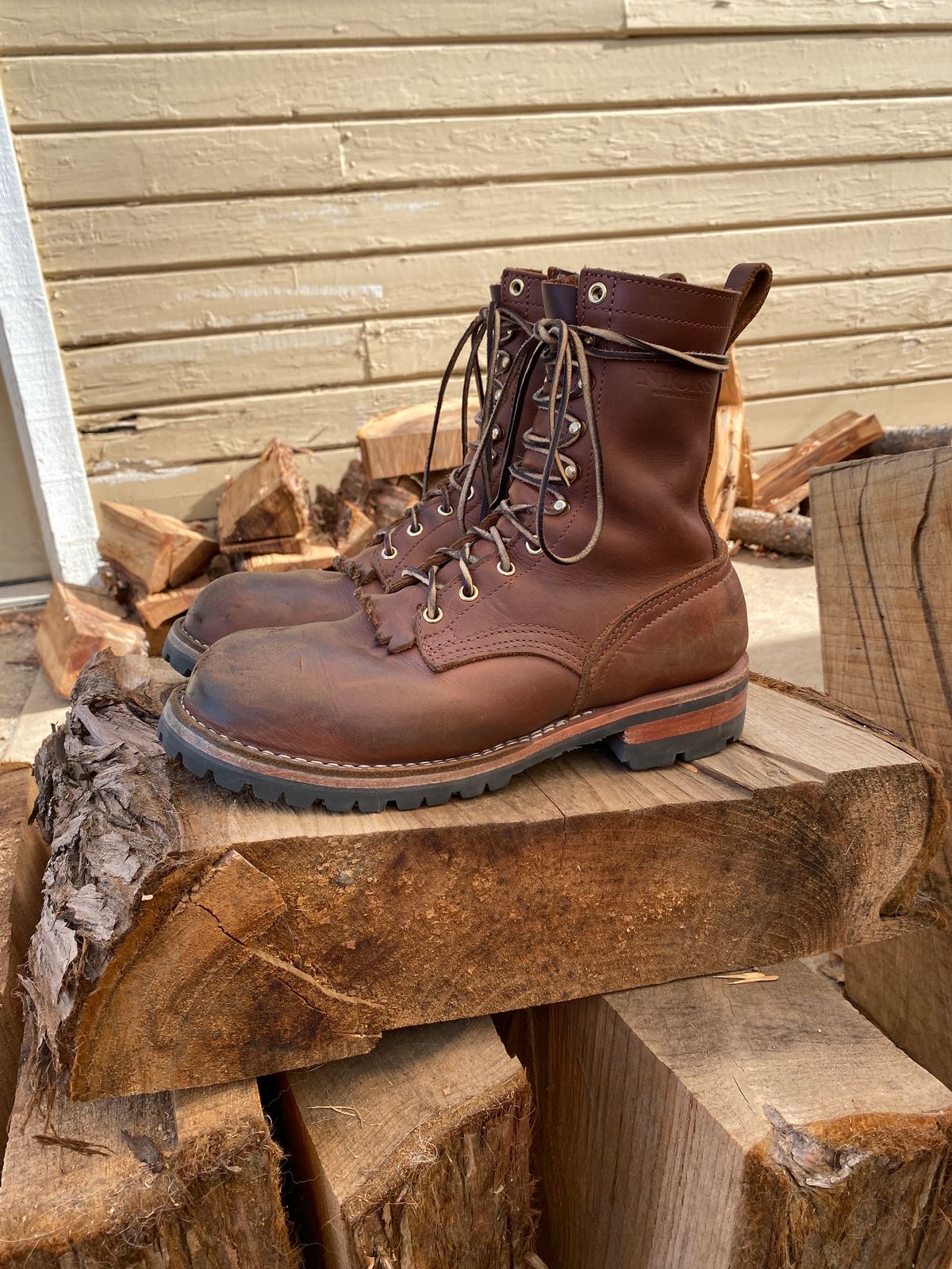Photo by whiskey.bootlaces on November 4, 2023 of the Nicks BuilderPro in Seidel 1964 Brown.
