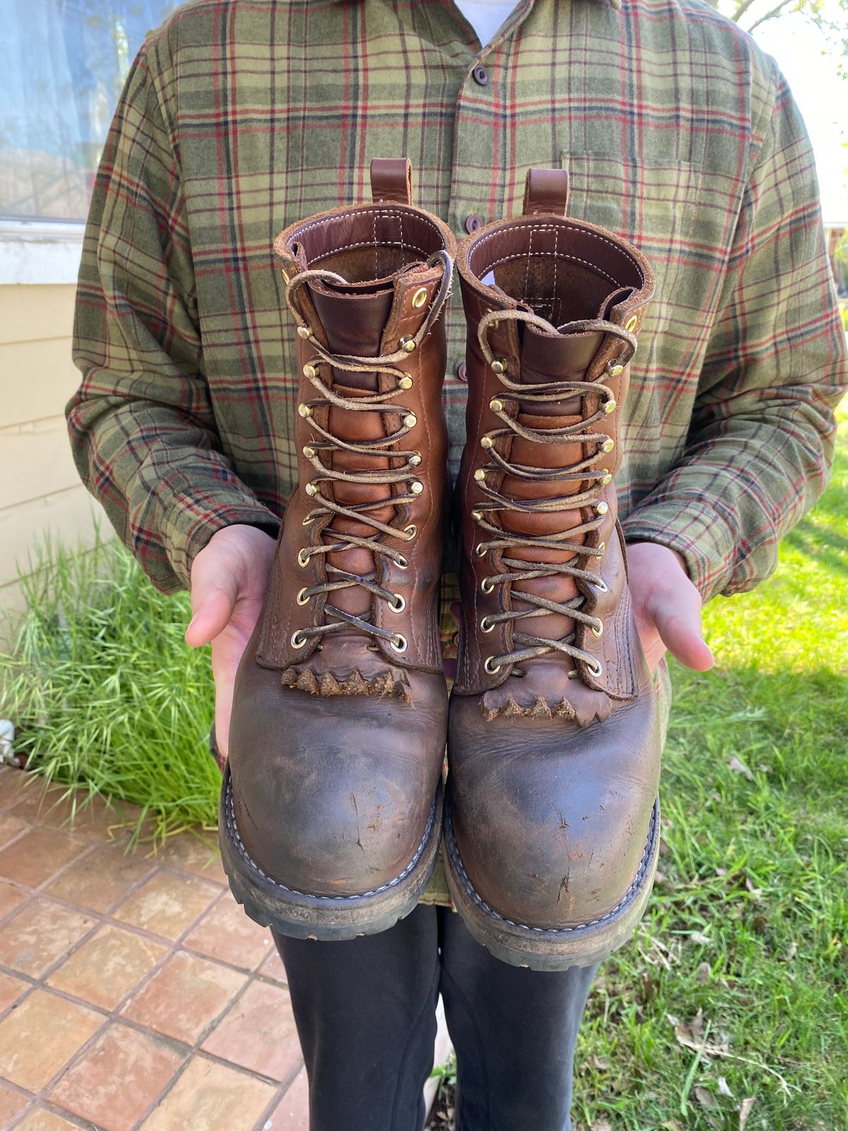 Photo by whiskey.bootlaces on April 3, 2024 of the Nicks BuilderPro in Seidel 1964 Brown.