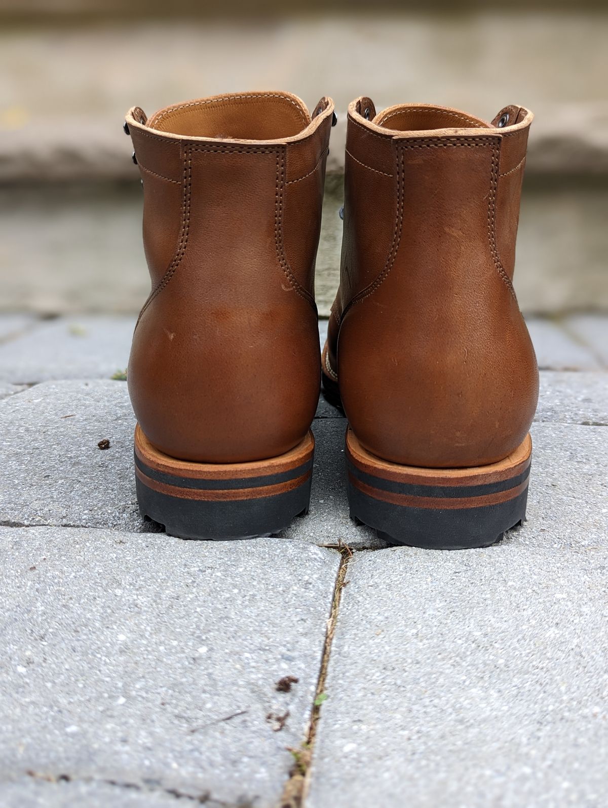 Photo by Nonbread on October 1, 2022 of the Viberg Service Boot in Maryam Moss Horsebutt.