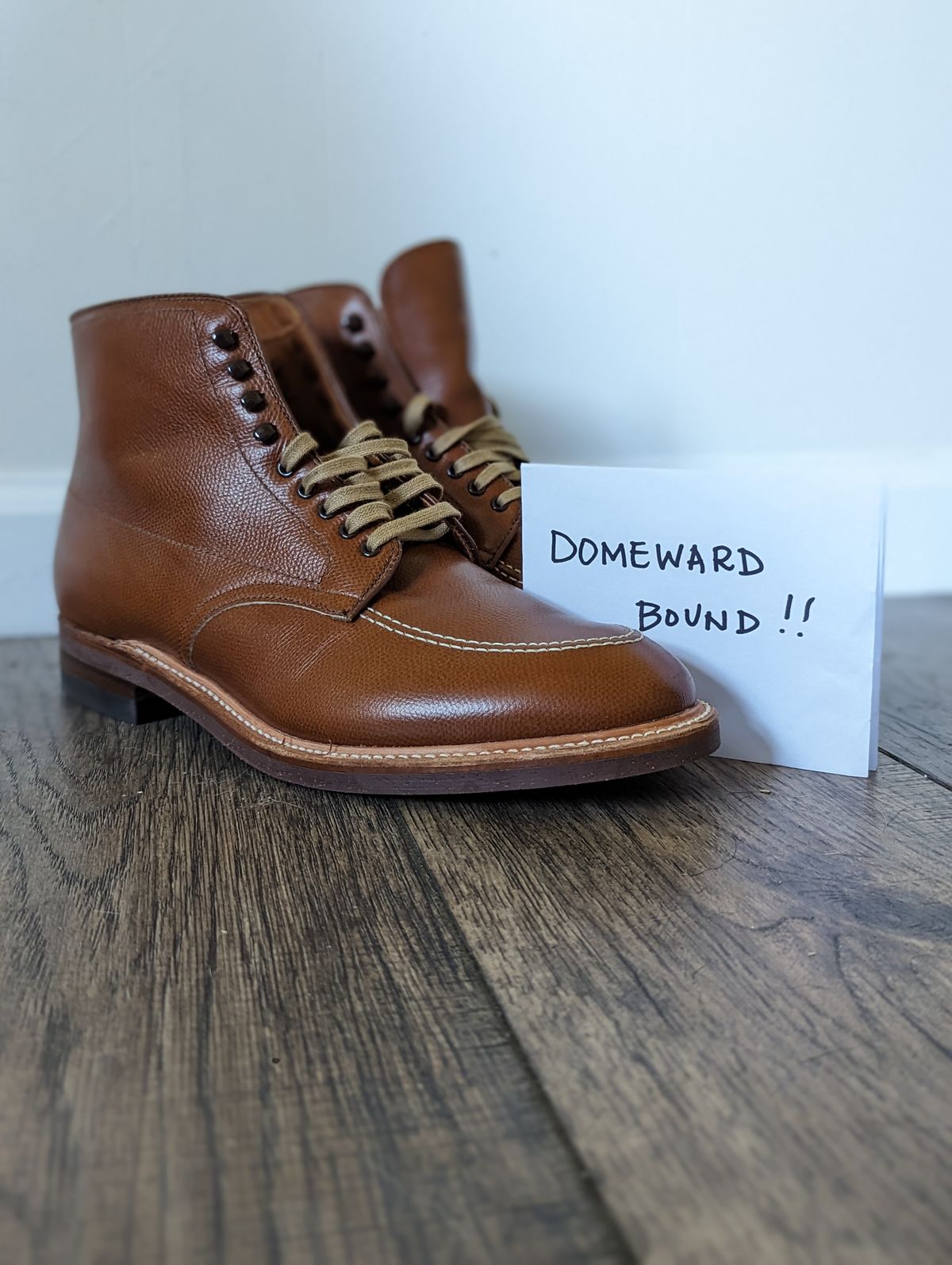 Photo by Nonbread on October 1, 2023 of the Alden Indy Boot in D'Annonay Tan Alpine Grain Calf.