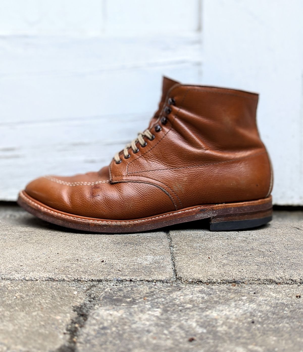 Photo by Nonbread on February 5, 2024 of the Alden Indy Boot in D'Annonay Tan Alpine Grain Calf.