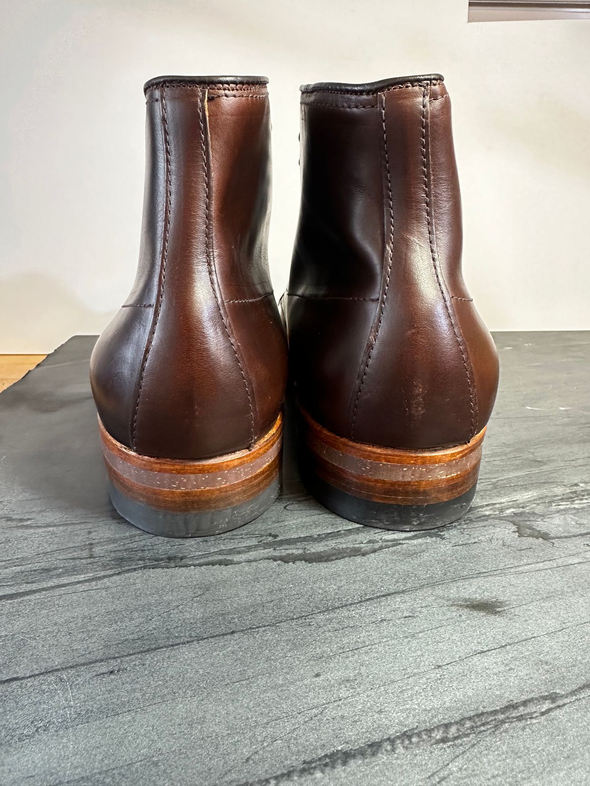 Photo by drtx on October 1, 2023 of the Alden Indy Boot in Horween Brown Chromexcel.