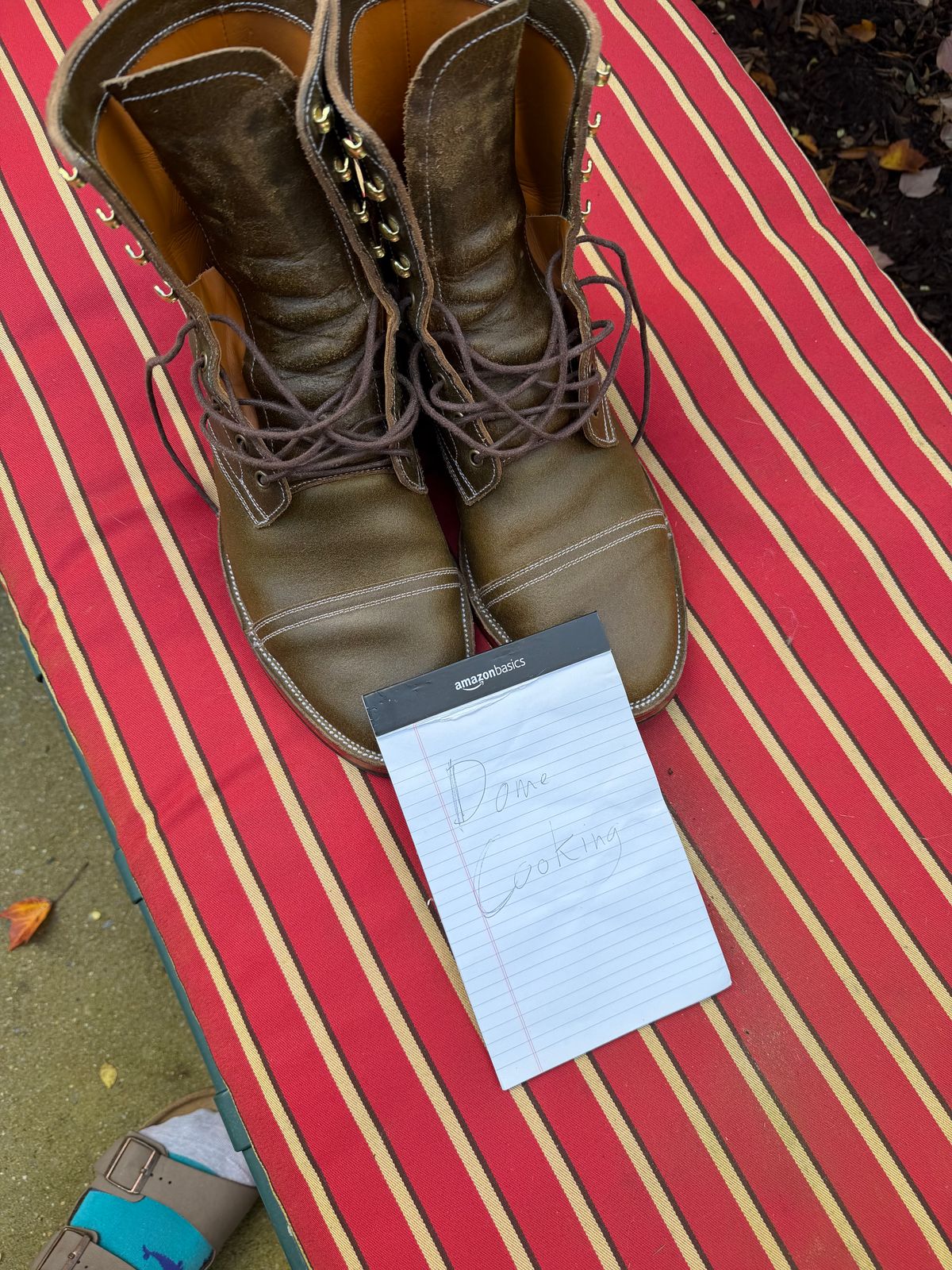 Photo by sasquatch on November 3, 2025 of the Imperium Radical in Horween Olive Waxed Flesh.