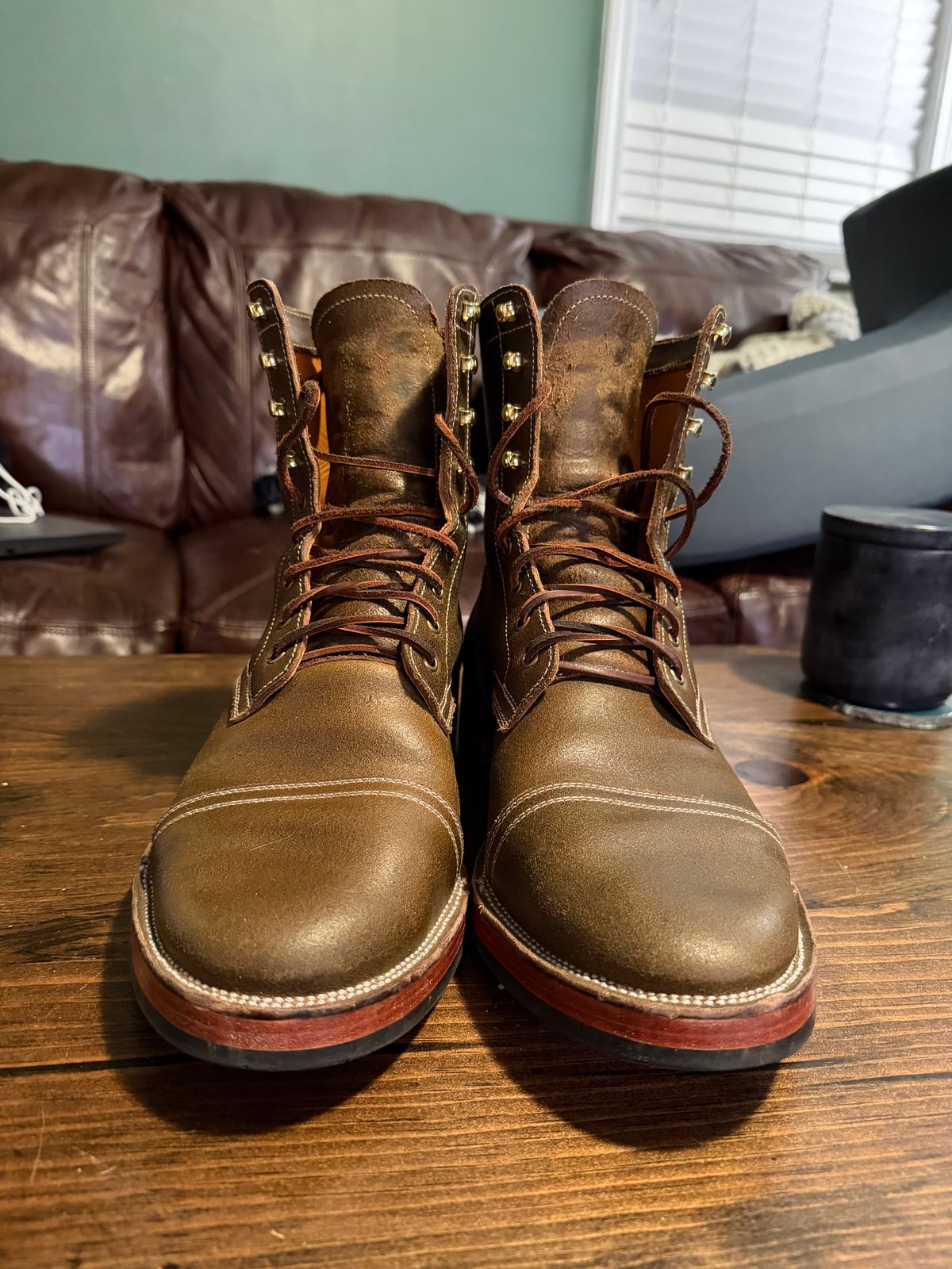 Photo by sasquatch on December 5, 2025 of the Imperium Radical in Horween Olive Waxed Flesh.