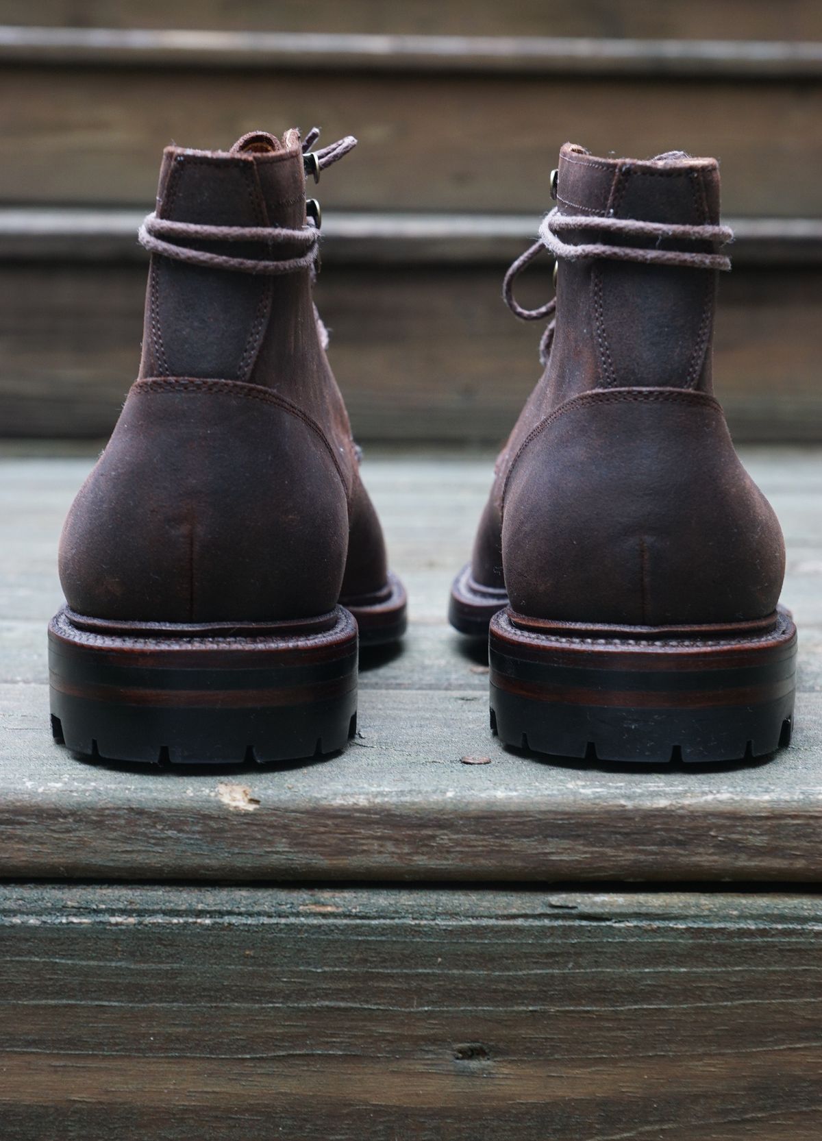 Photo by Eazyianish on October 2, 2022 of the Grant Stone Ottawa Boot in C.F. Stead Tobacco Waxy Commander Suede.
