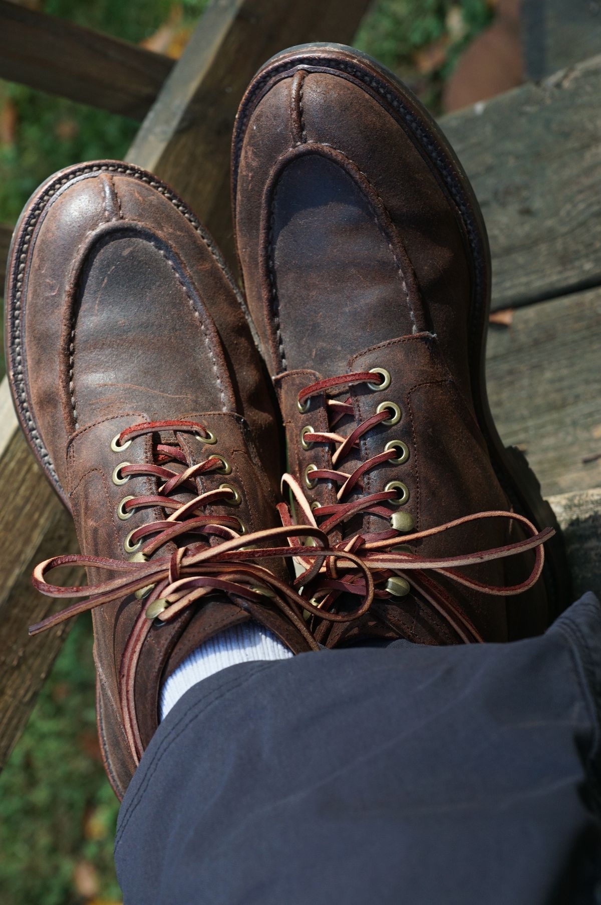 Photo by Eazyianish on November 4, 2022 of the Grant Stone Ottawa Boot in C.F. Stead Tobacco Waxy Commander Suede.