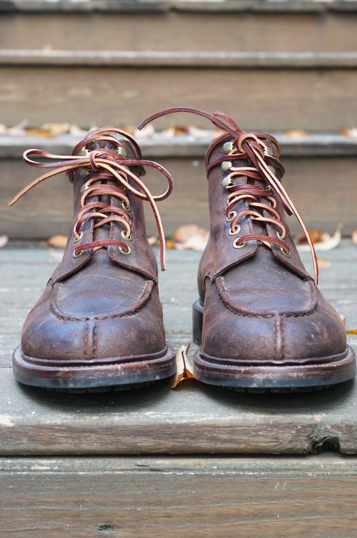 Photo by Eazyianish on November 4, 2022 of the Grant Stone Ottawa Boot in C.F. Stead Tobacco Waxy Commander Suede.