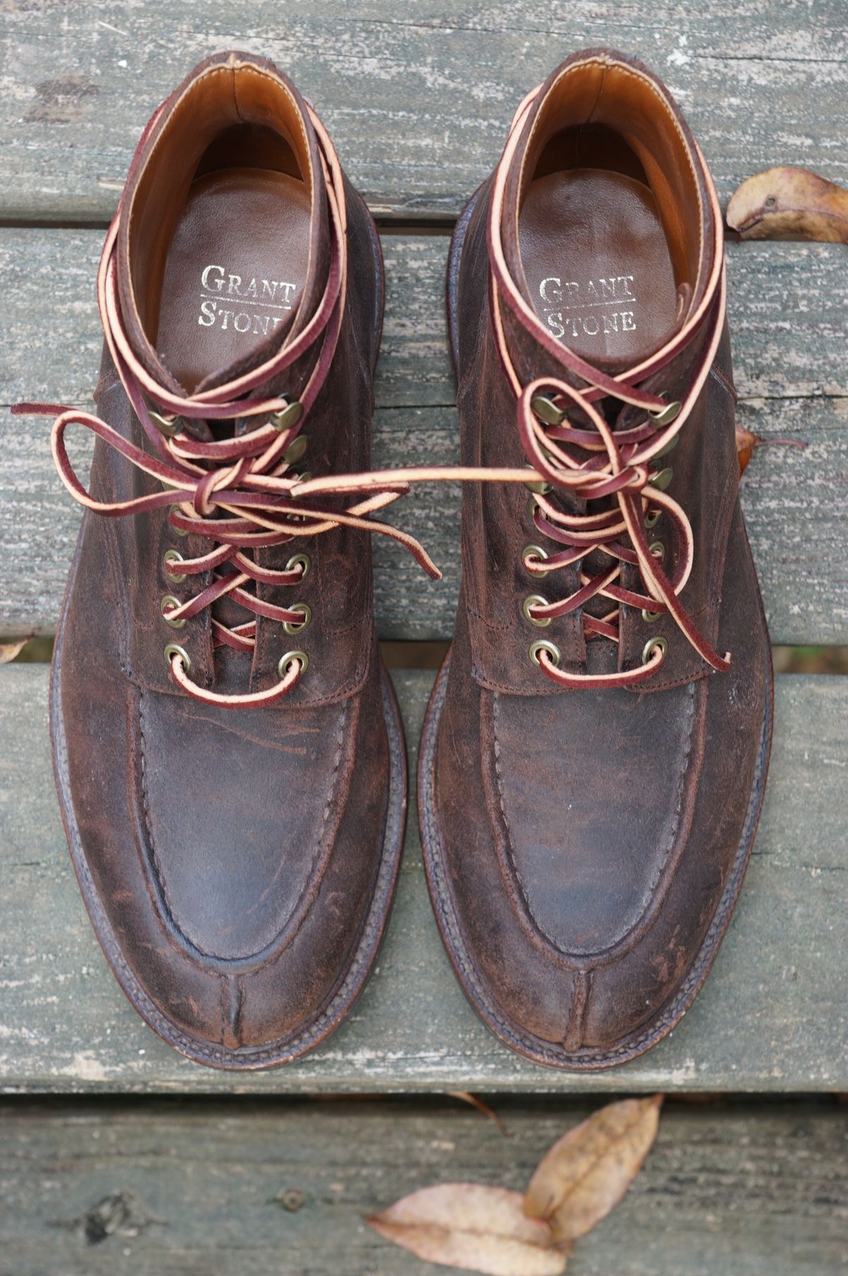 Photo by Eazyianish on November 4, 2022 of the Grant Stone Ottawa Boot in C.F. Stead Tobacco Waxy Commander Suede.