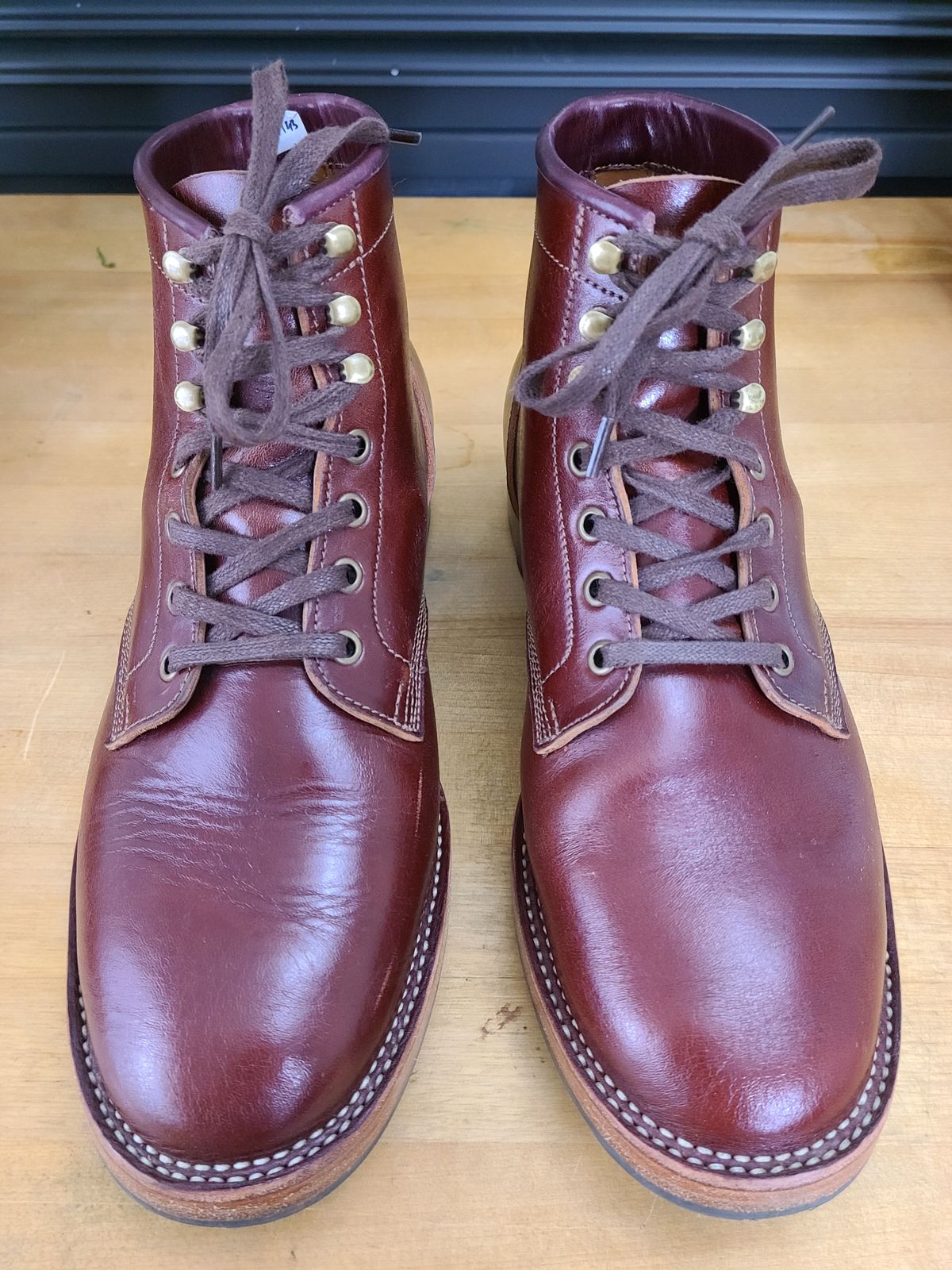 Photo by 2313499 on December 4, 2021 of the Midas Service Boot in Shinki Burgundy Oiled Horsebutt.