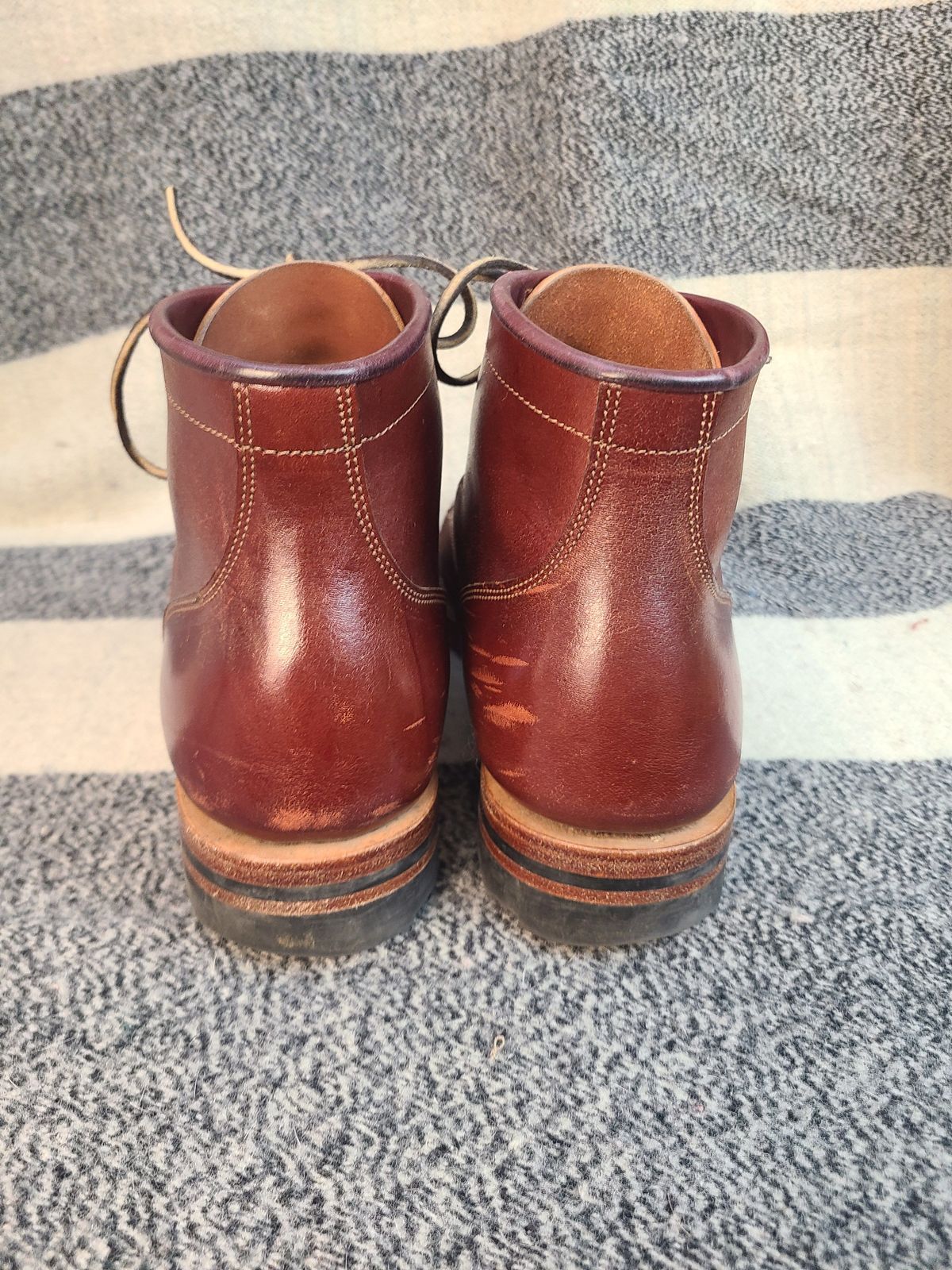 Photo by 2313499 on February 3, 2022 of the Midas Service Boot in Shinki Burgundy Oiled Horsebutt.
