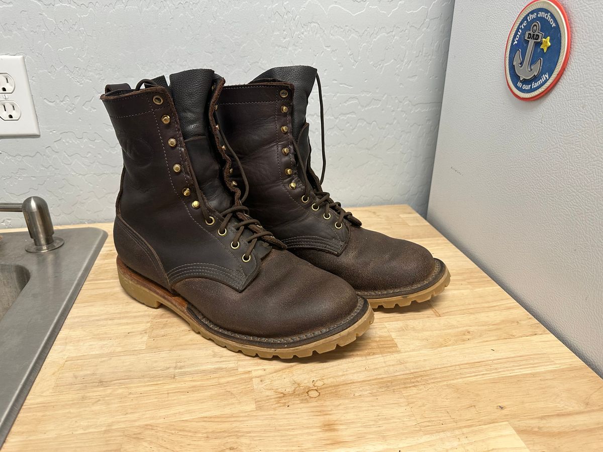 Photo by Malaiser on June 5, 2023 of the JK Boots O.T. in Seidel Brown Oil Tan Roughout.