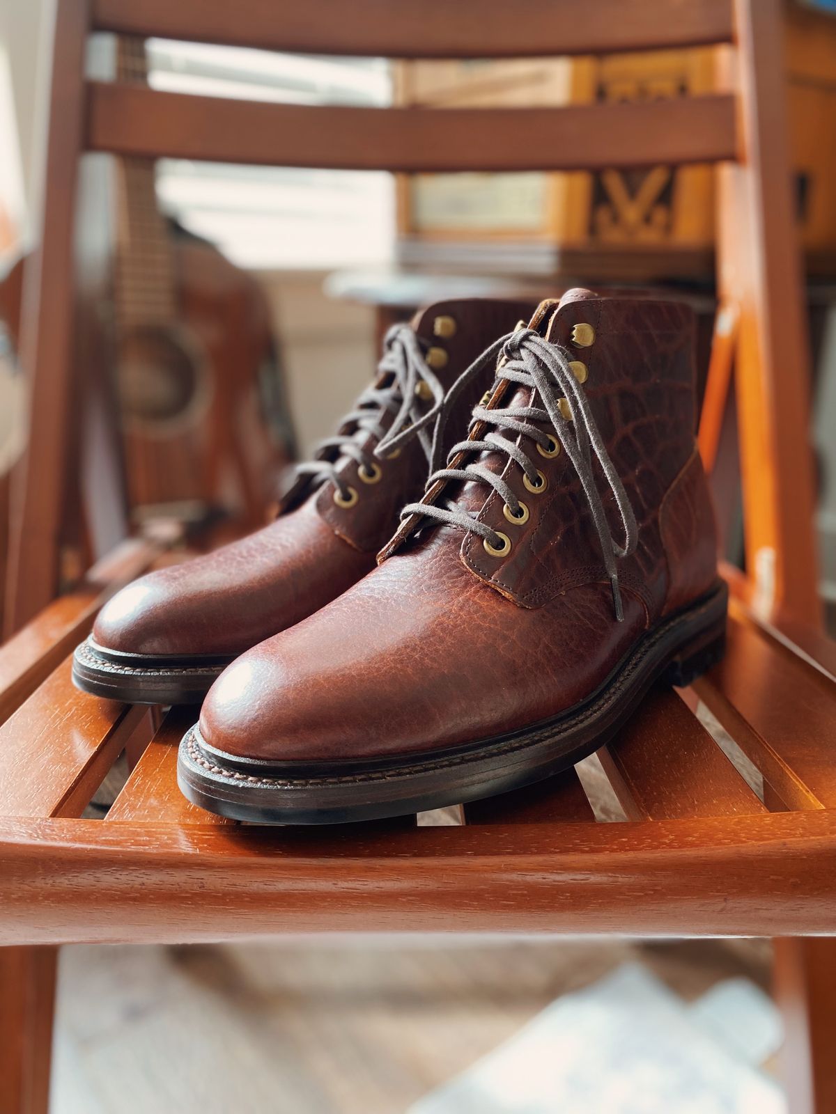 Photo by miguel__dominic on February 21, 2026 of the Grant Stone Diesel Boot in Seidel Walnut Bison.