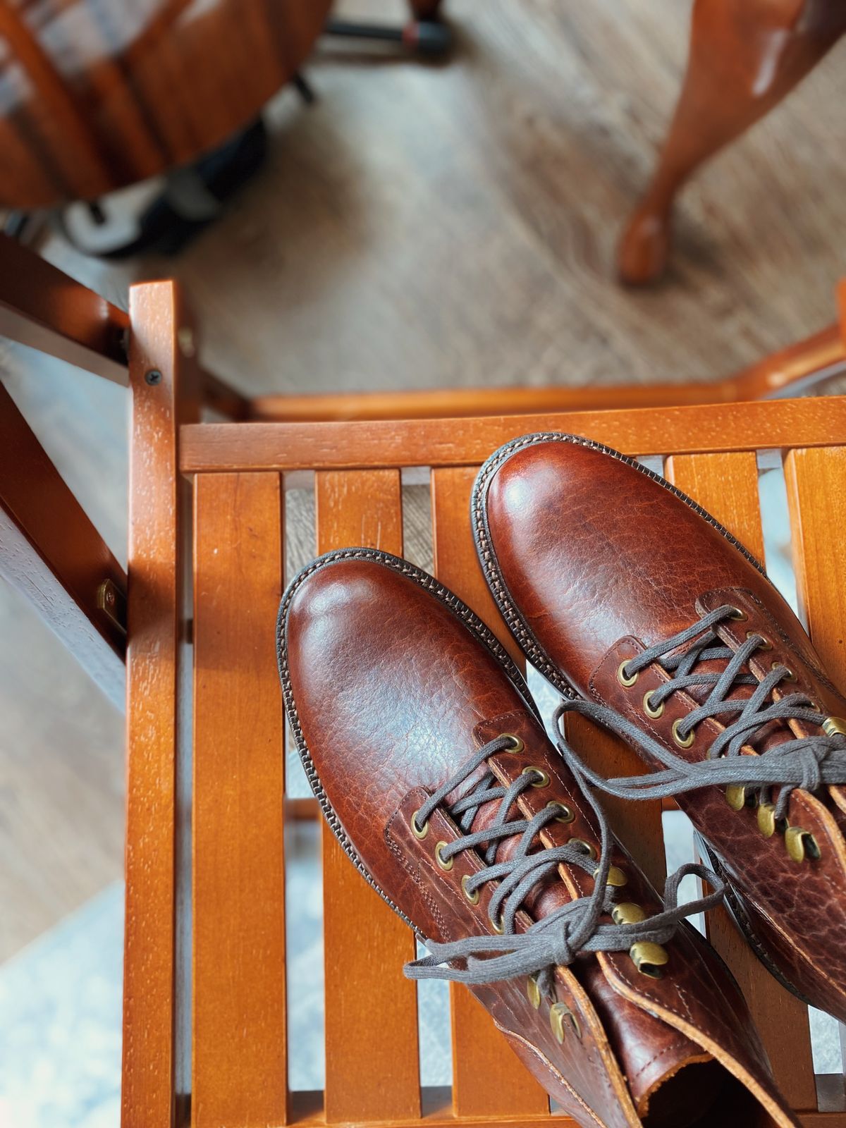 Photo by miguel__dominic on February 21, 2026 of the Grant Stone Diesel Boot in Seidel Walnut Bison.